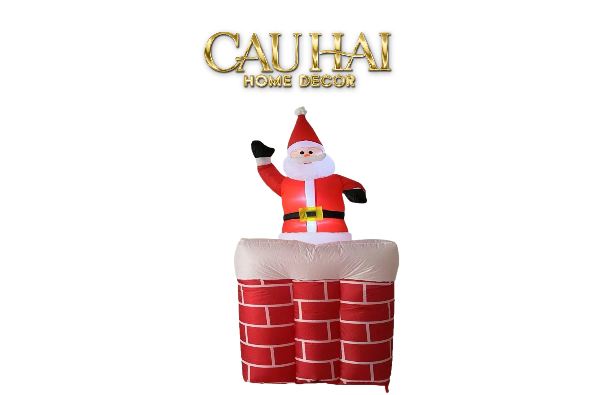 Fêtes Couture - Ông Già Noel Leo Ống Khói - Santa Salutation Cheminée-CẬU HAI HOME DECOR