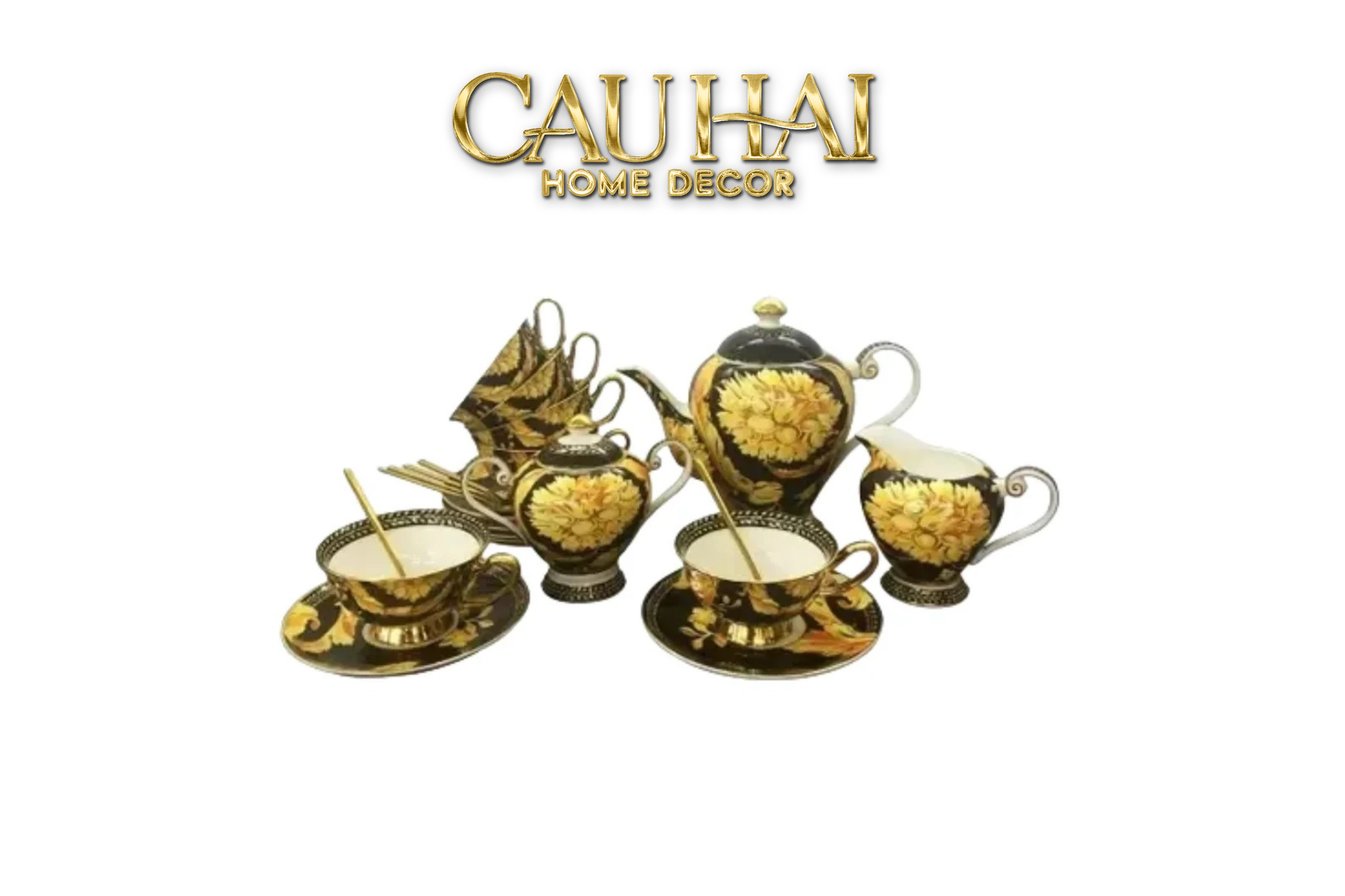 SET BÌNH TRÀ GIANNI VERS. LUXURIOUS BAROQUE DESIGN 21 PCS S22