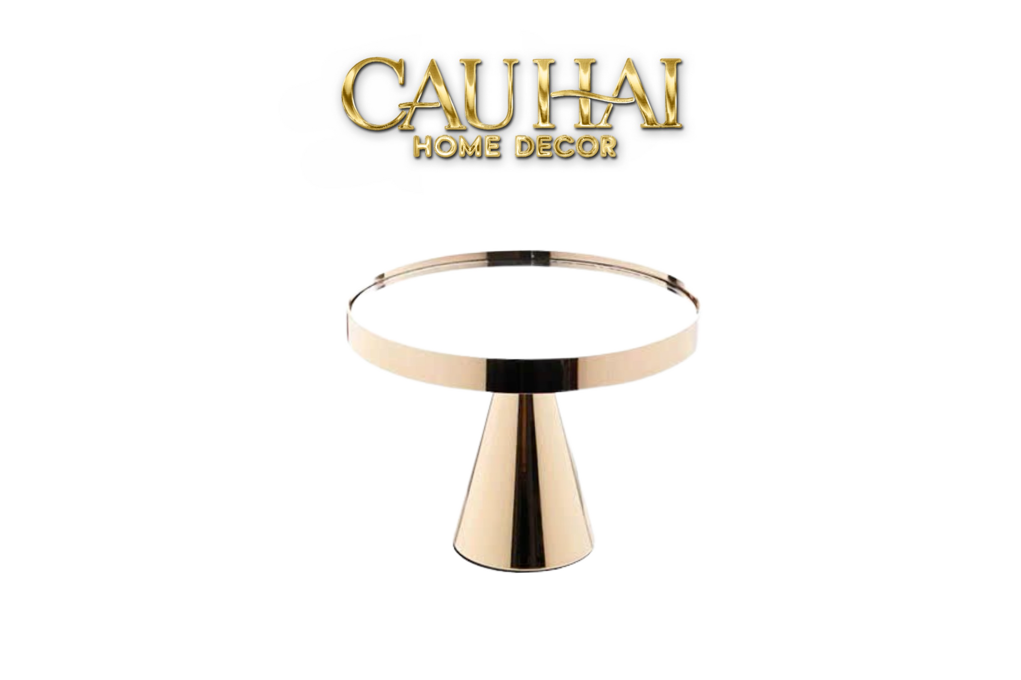 KHAY GƯƠNG TRÒN GOLD LUXOR PEDESTAL H13/15
