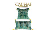 SET 2 GỐI NHUNG EMERALD LUMINA GRID 45X45/30X50