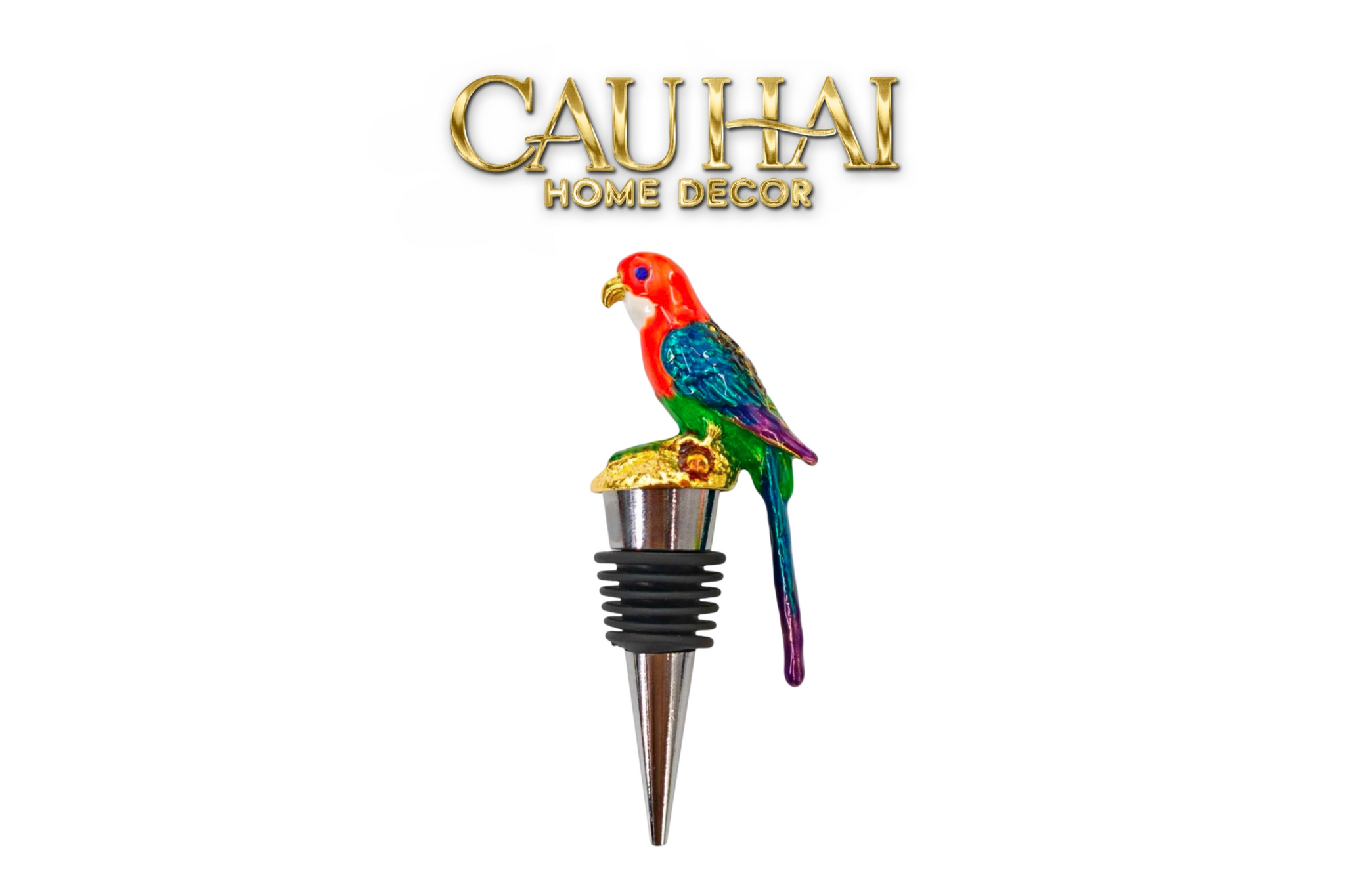 NÚT ĐẬY - PARROT WINE STOPPER PRIVILEGE COLLECTION-CẬU HAI HOME DECOR