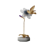 Maison Couture - Tượng Đồng Đá Quý Fleur de Cristal Colibri Doré H55