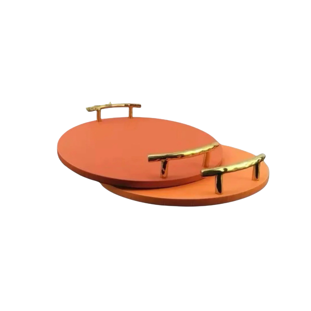 Khay Da Tròn Eclipse Tangerine Luxe Leather Tray D35x5.5