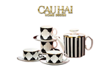Maison Couture - Bộ Bình Trà Hoa 4 Cánh Clover Signature – L’Atelier Rayé Élégant Tea Set