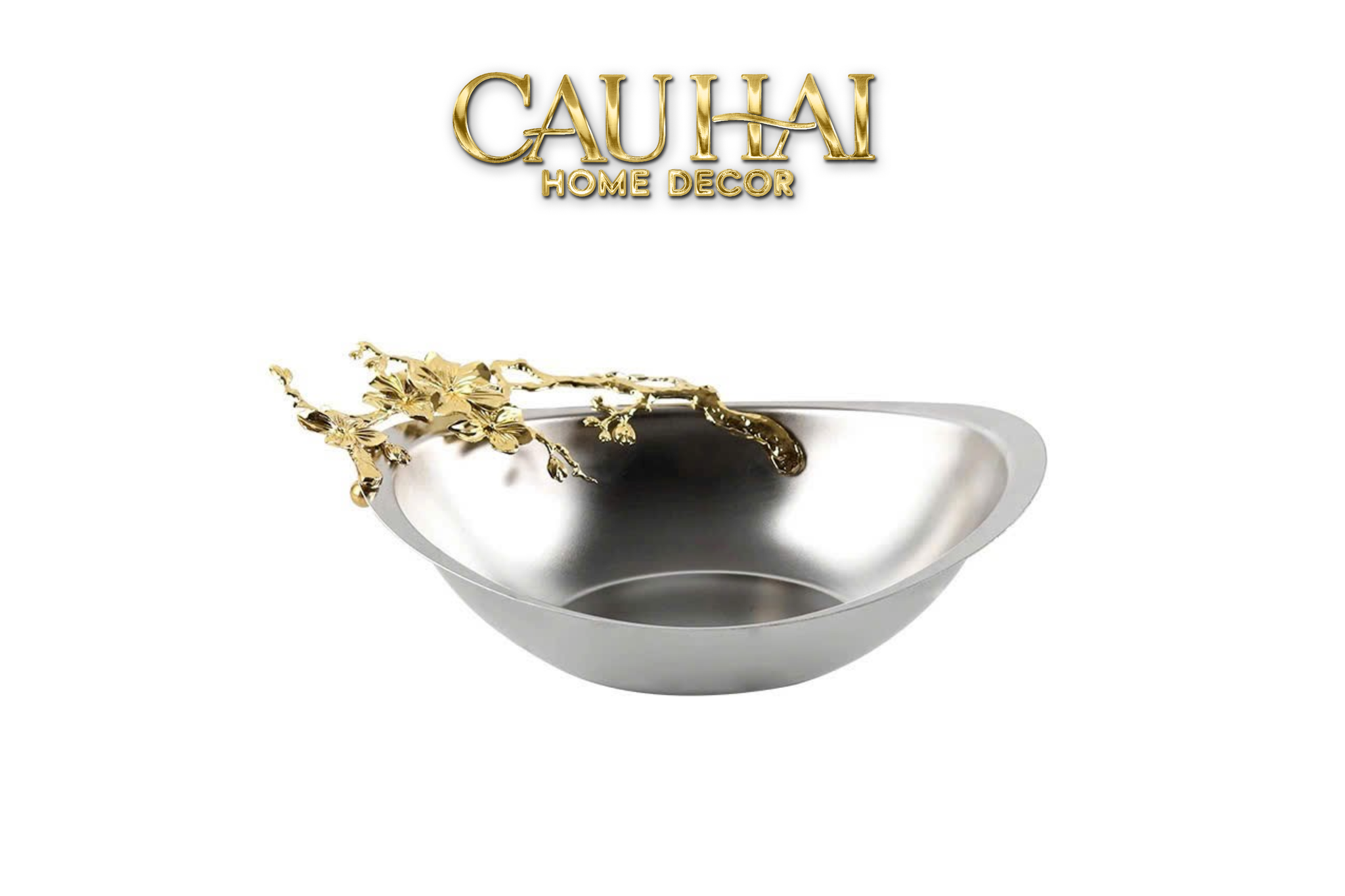 ELYSIAN - PLATINUM GILDED BLOOM DECORATIVE POT