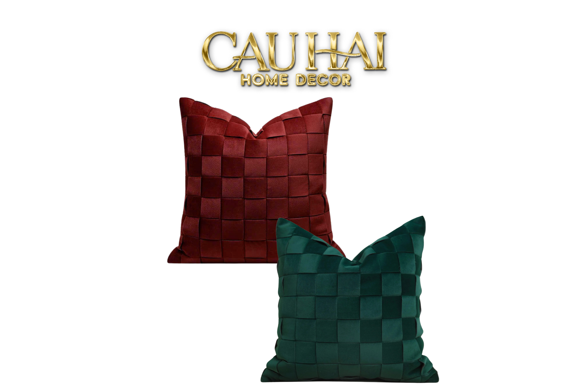 FÊTES COUTURE - VỎ GỐI NHUNG WOVEN MISTLETOE 45-CẬU HAI HOME DECOR