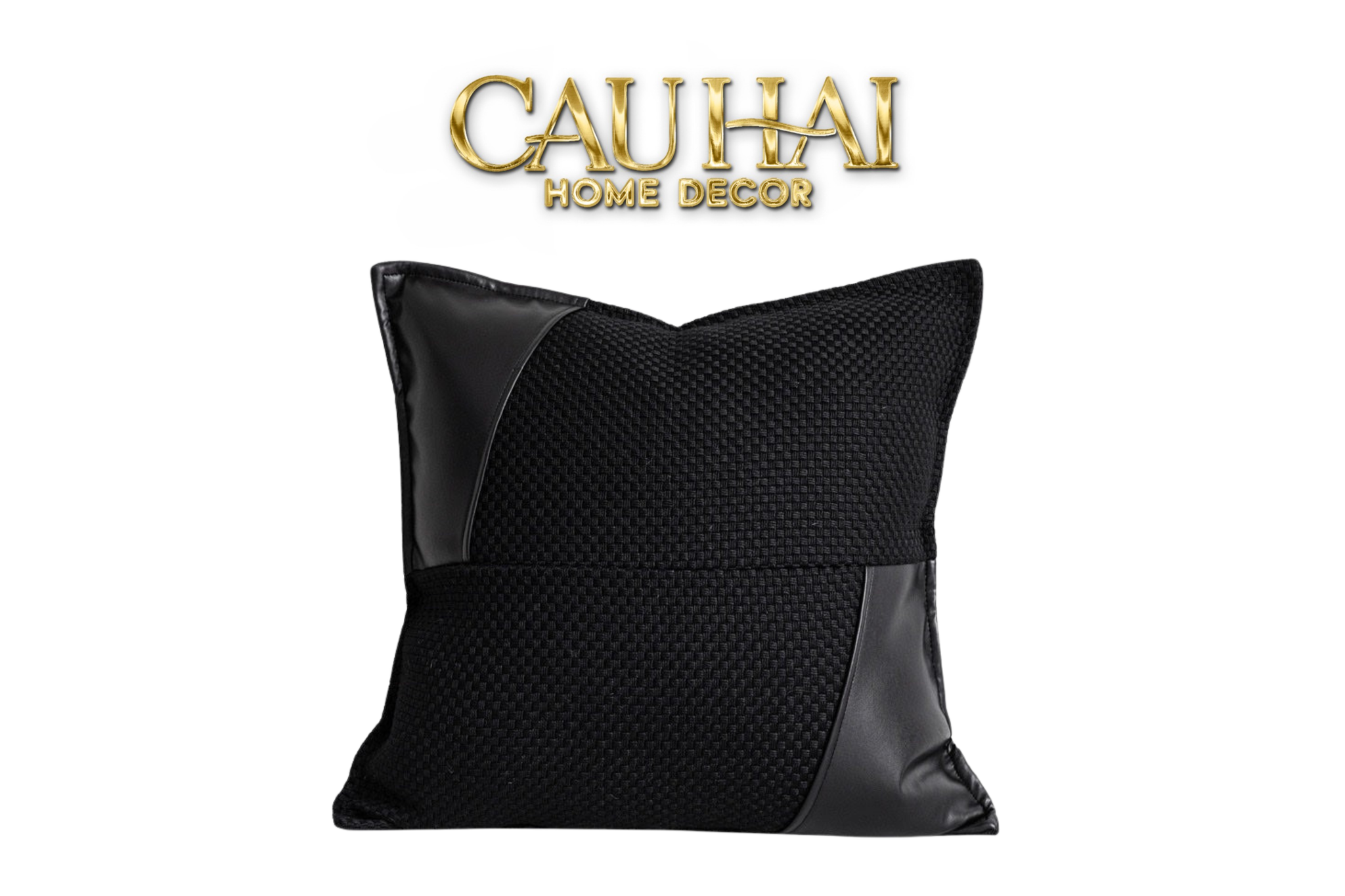 VỎ GỐI CANVAS INTRECCIATO LUX LEATHER  PHANTOM  50