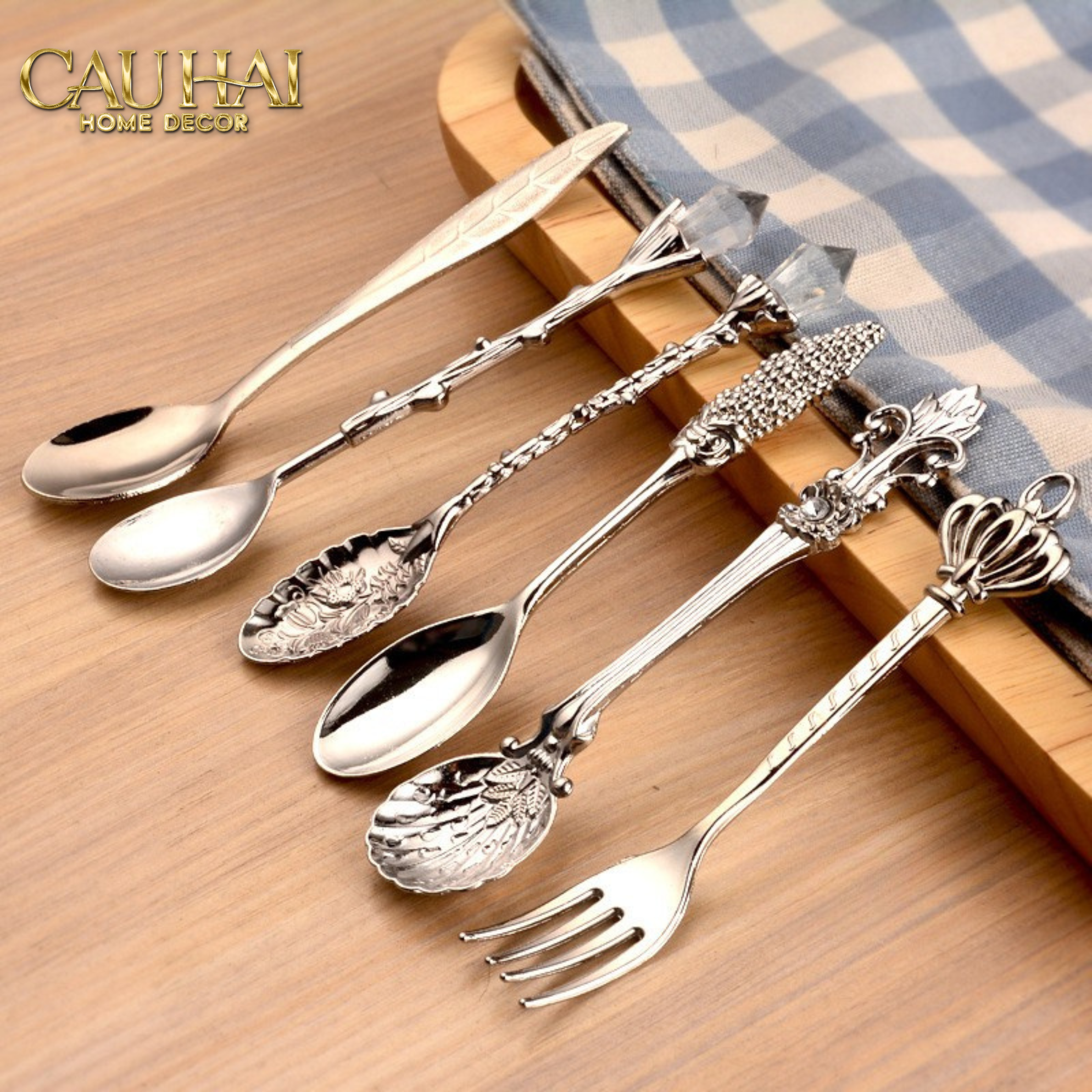 6-PIECE SILVER ANTIQUE COFFEE SPOON SET