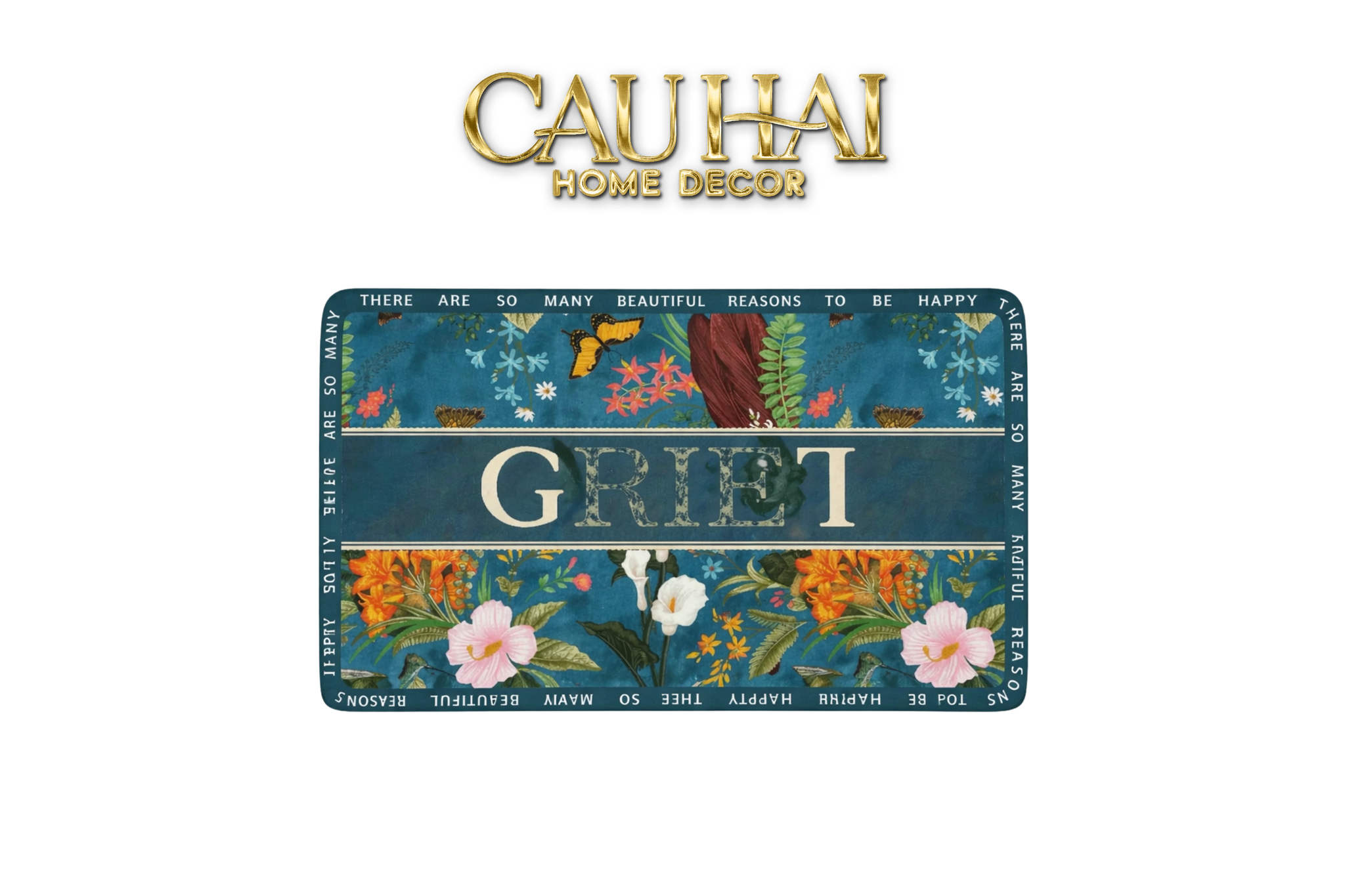 MICROFIBER DOOR MAT 60x90 - JUNGLE GG - NAVY