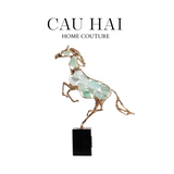 HOME COUTURE - TƯỢNG NGỰA ĐỒNG ĐÁ QUÝ AZURE CAVALIER H41
