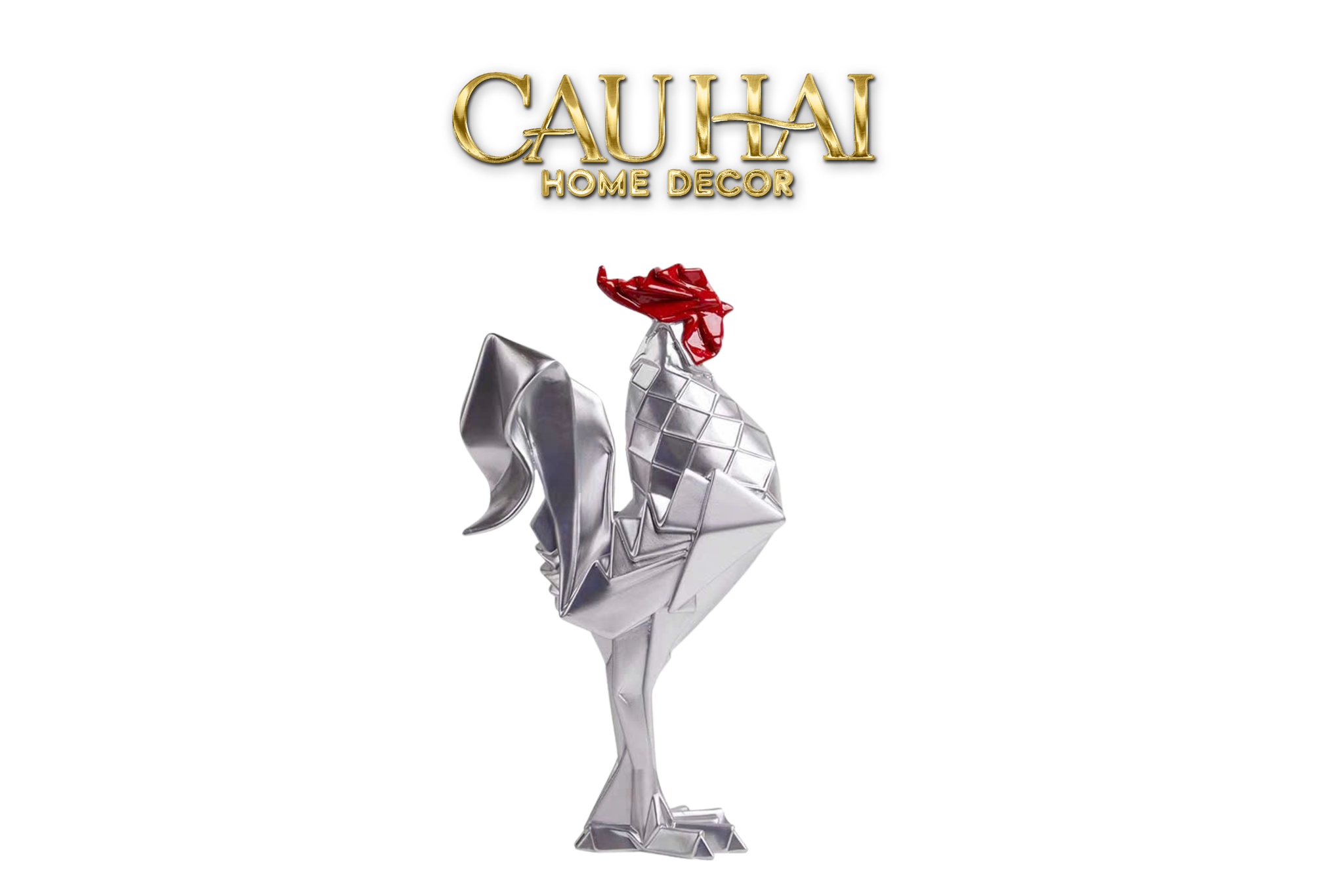 ELYSIAN - TƯỢNG GÀ TRỐNG GALLUX ARGENTÉ CÉLESTE MÉTALLIQUE