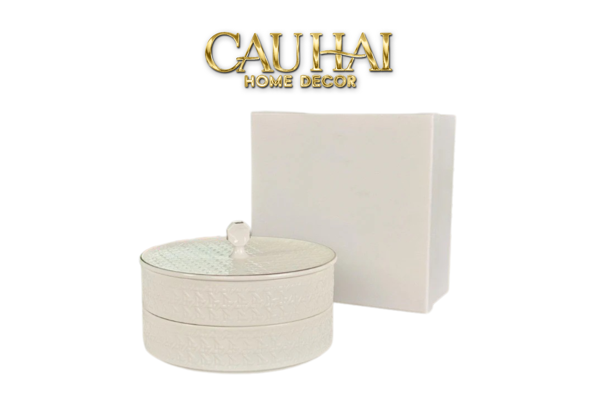 Tết Couture - Gift Box Khay Bánh Kẹo Blanc D’Ivoire Porcelain Élégance  Fêtes Plateau
