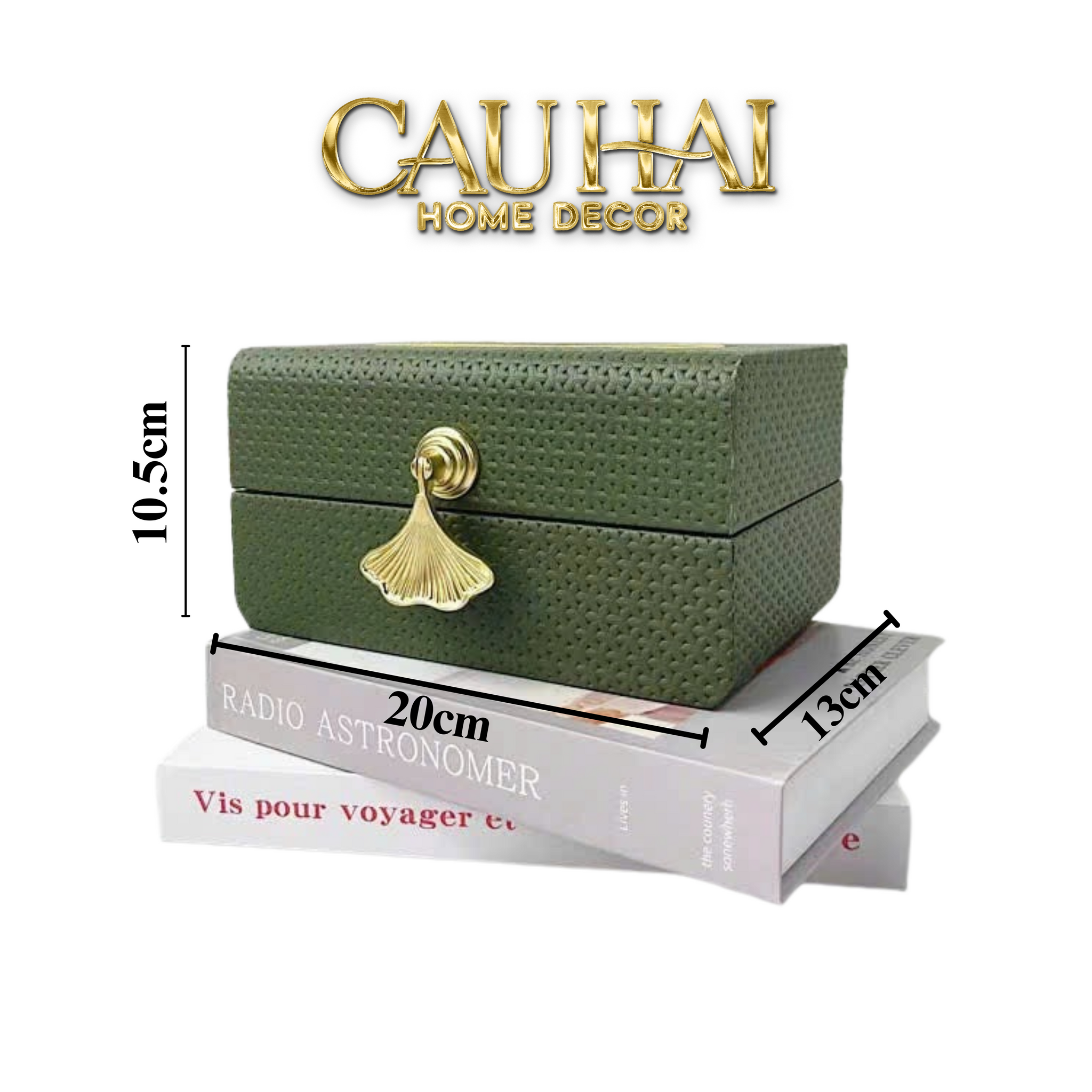 HỘP KHĂN GIẤY DA PHTHALO GREEN-CẬU HAI HOME DECOR