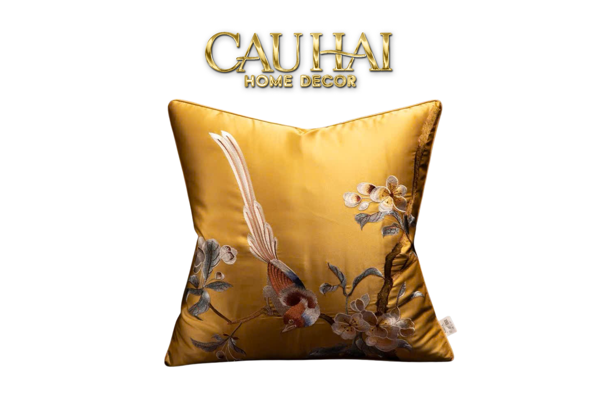 Tết Couture - Gối Lụa Thêu Kim Cát Vũ  35x50