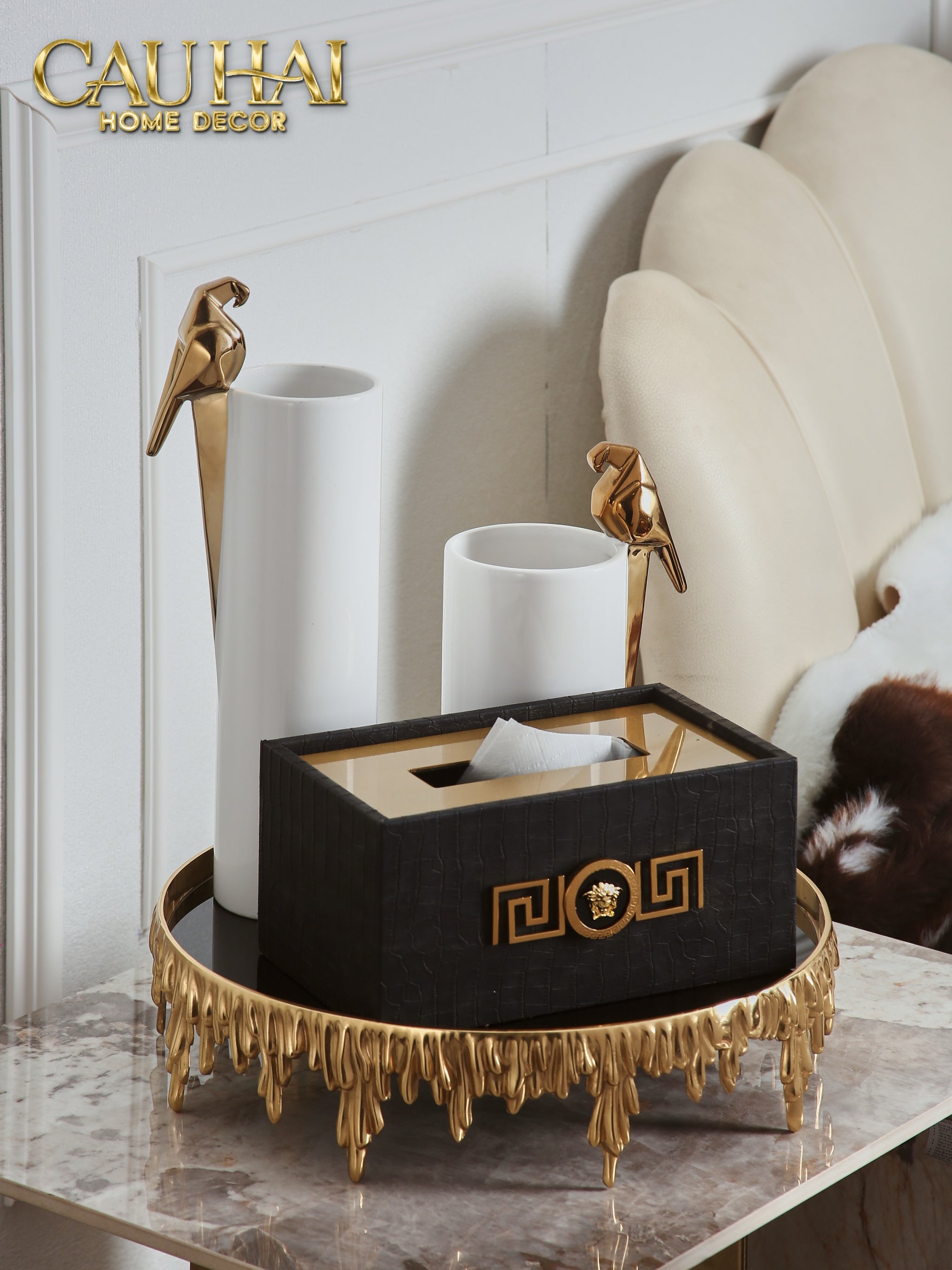 HOME COUTURE - HỘP KHĂN GIẤY PHANTOM CUIR DE CROCO -  SPÉCIALE LIMITÉE ÉDITION