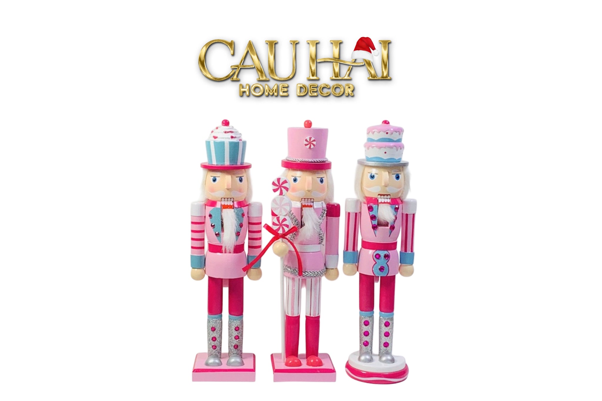 FÊTES COUTURE - SET 3 TƯỢNG LÍNH CHÌ CANDY NUTCRACKER PARADE 38CM