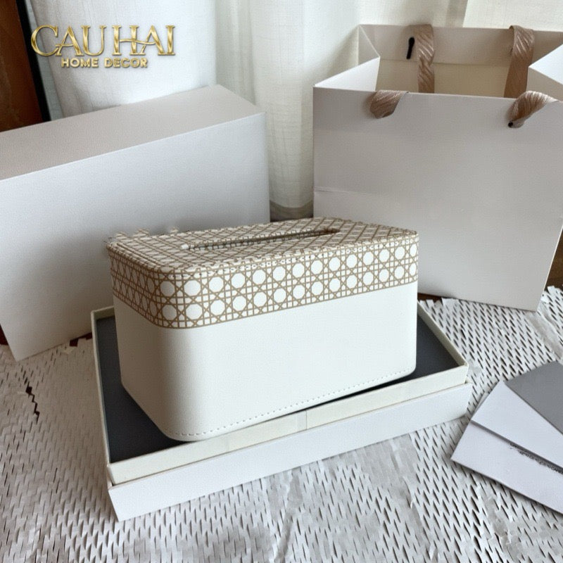 Maison Couture -  Hộp Khăn Giấy Haute Leather D'Ivoire D Class Atélier  13x20x12
