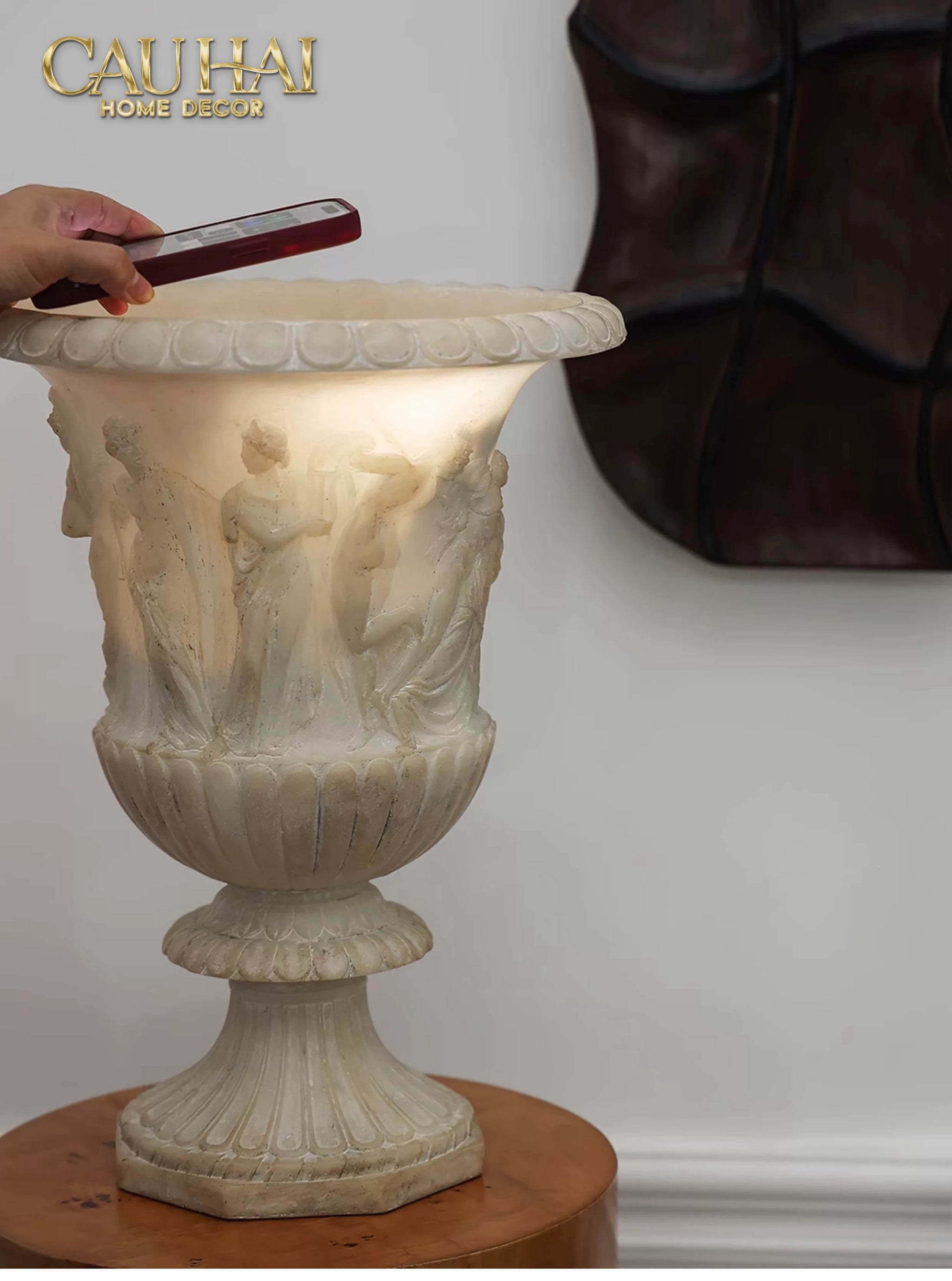 Maison Couture - Bình Phù Điêu Amphora Des Dieux Dionysien - Patrimoine H47-CẬU HAI HOME DECOR