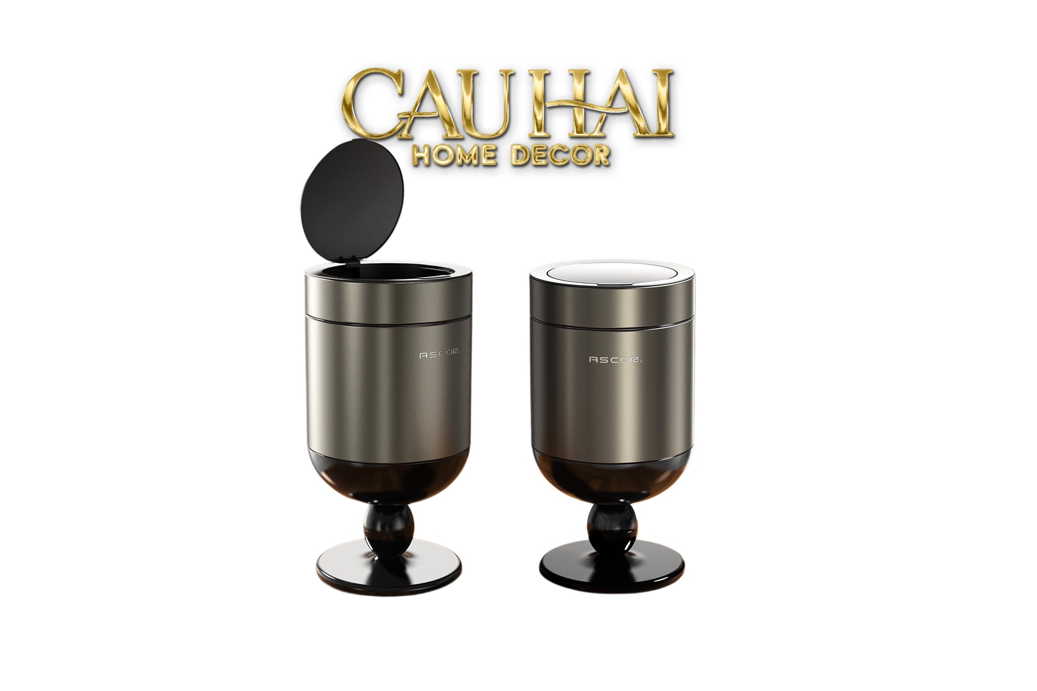 Thùng Rác Titanium Goblet Stainless Steel Modernist Trash Cans 20L 25x54