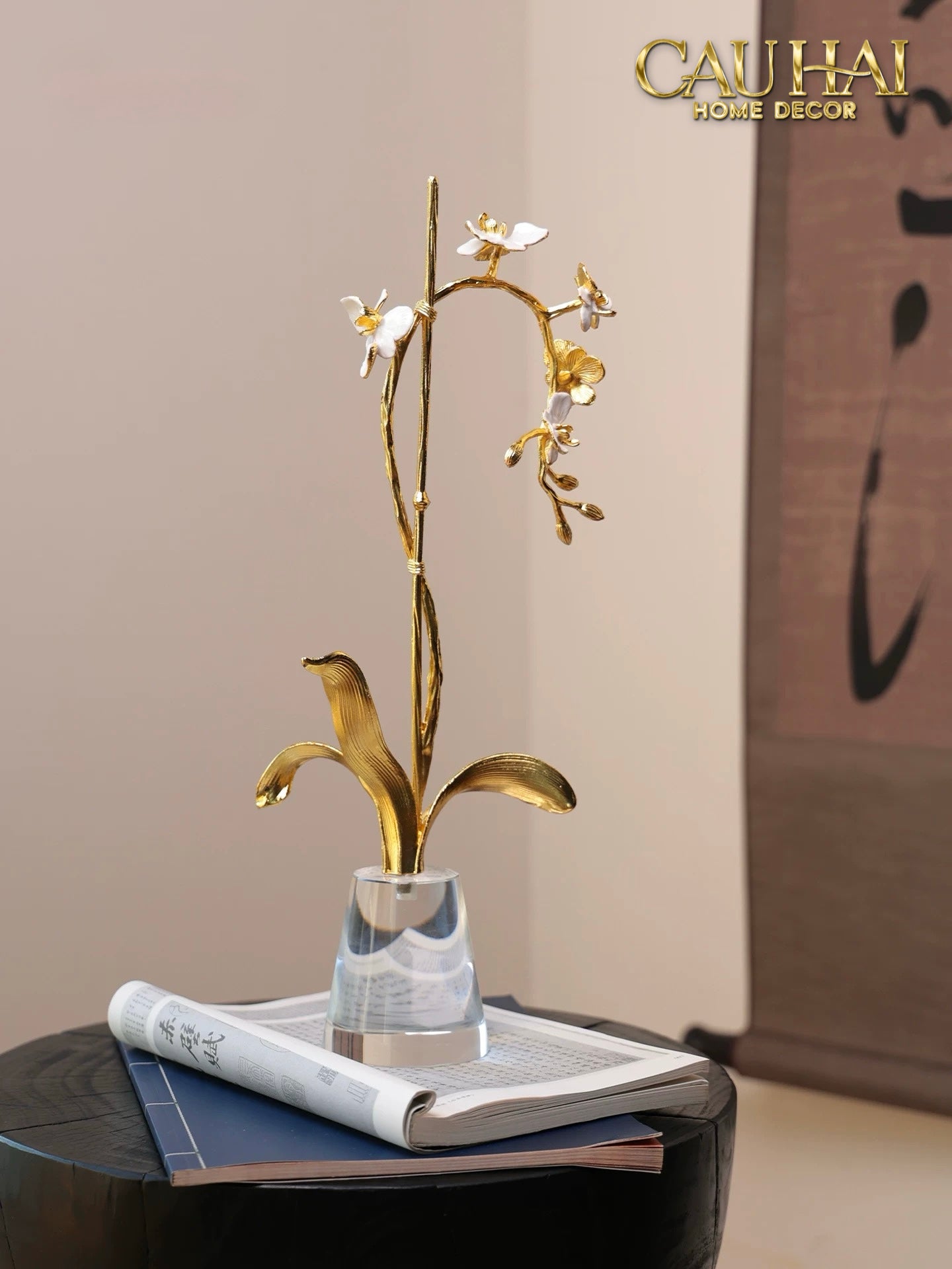 Maison Couture –  Lọ Đựng Cọ Haute Orchid Golden Branches Brush Holder