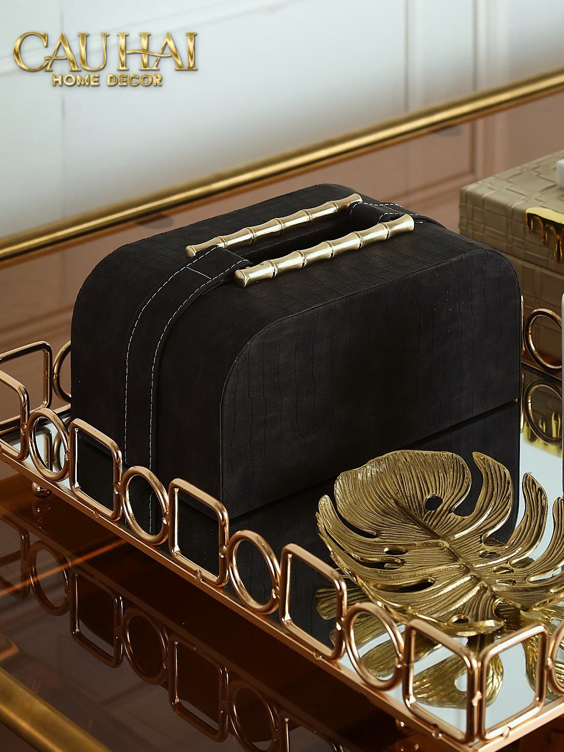 HOME COUTURE - HỘP KHĂN GIẤY BAMBOO - SAVOIR / IVORY - CẬU HAI HOME DECOR