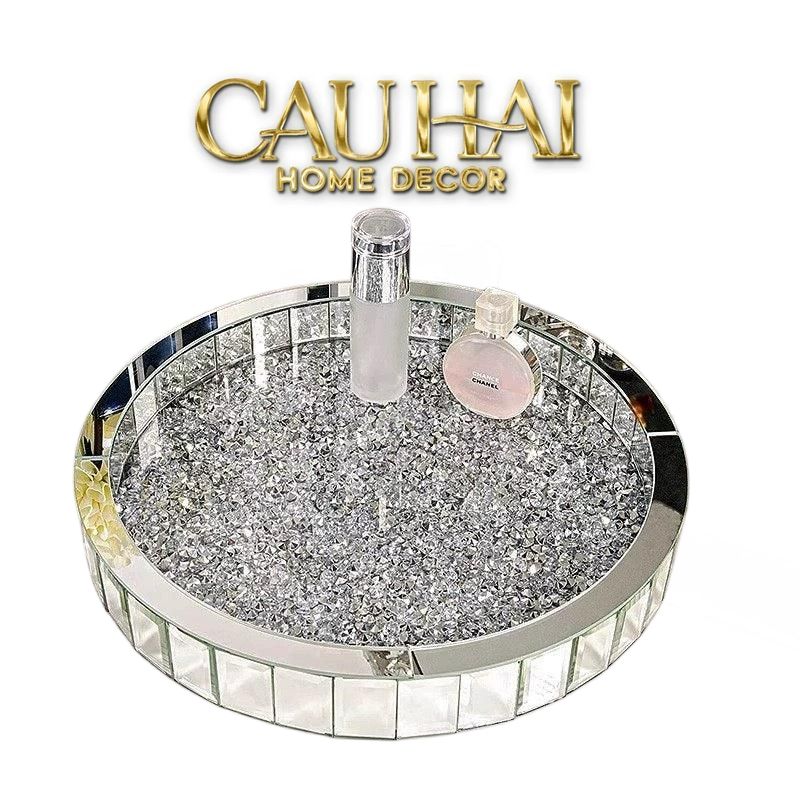 Haute Folie - Khay Gương Tròn Đế Xoay Mirror Argenté D30