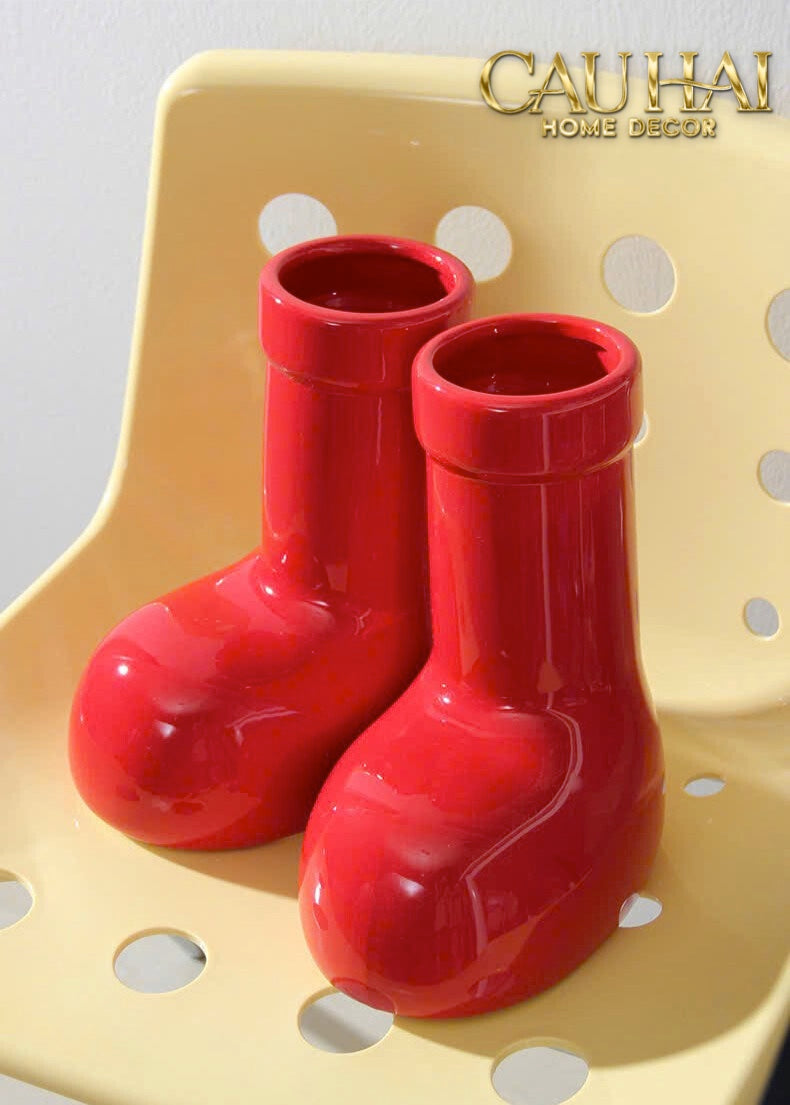 FÊTES COUTURE - BÌNH HOA ROUGE GLOSSY BUBBLR BOOT VASE - CẬU HAI HOME DECOR