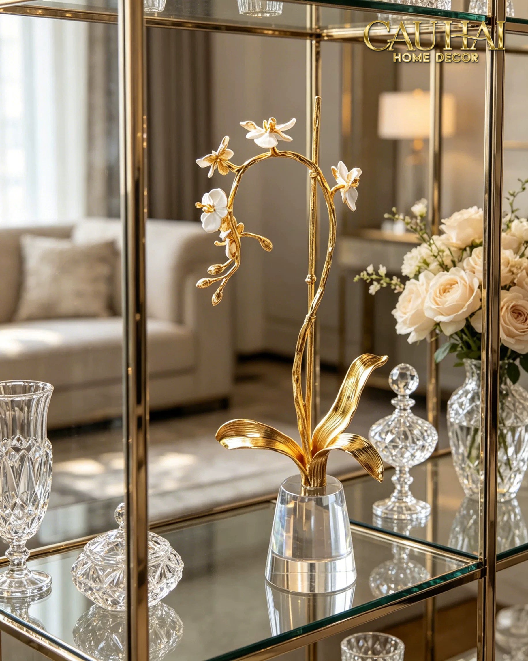 Maison Couture –  Lọ Đựng Cọ Haute Orchid Golden Branches Brush Holder