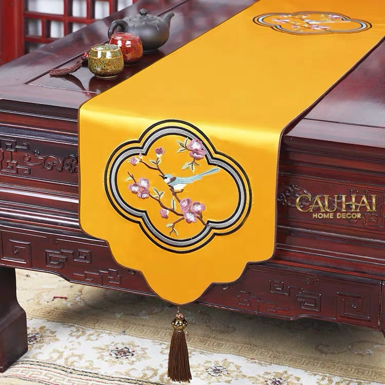 Tết Couture – Khăn Trải Bàn Kim Tú Hoa Khai  | Table Runner 33x400