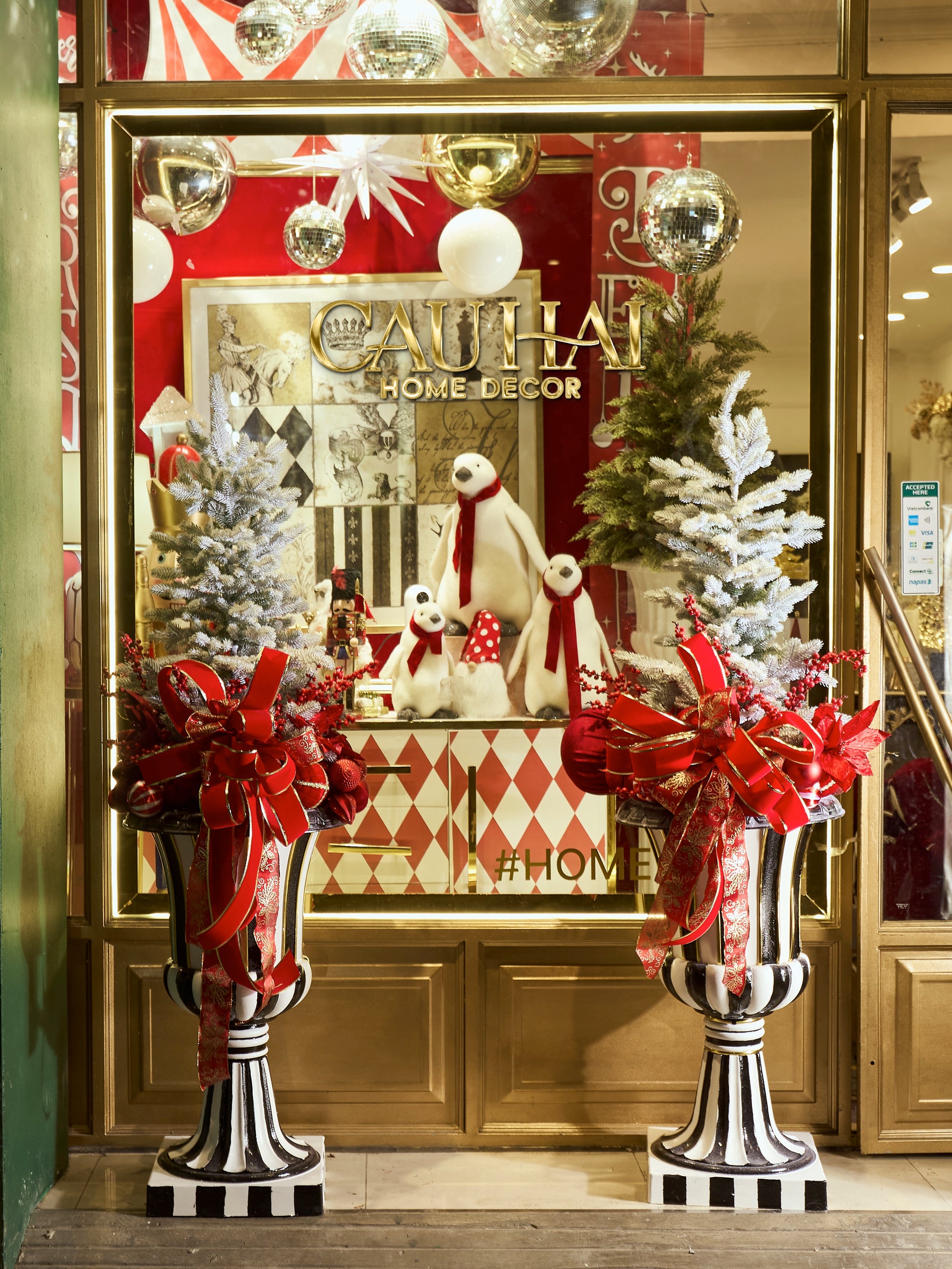 Fêtes Couture - Cặp Chậu Thông Les Jardinières Harlequin Rouge 170-CẬU HAI HOME DECOR