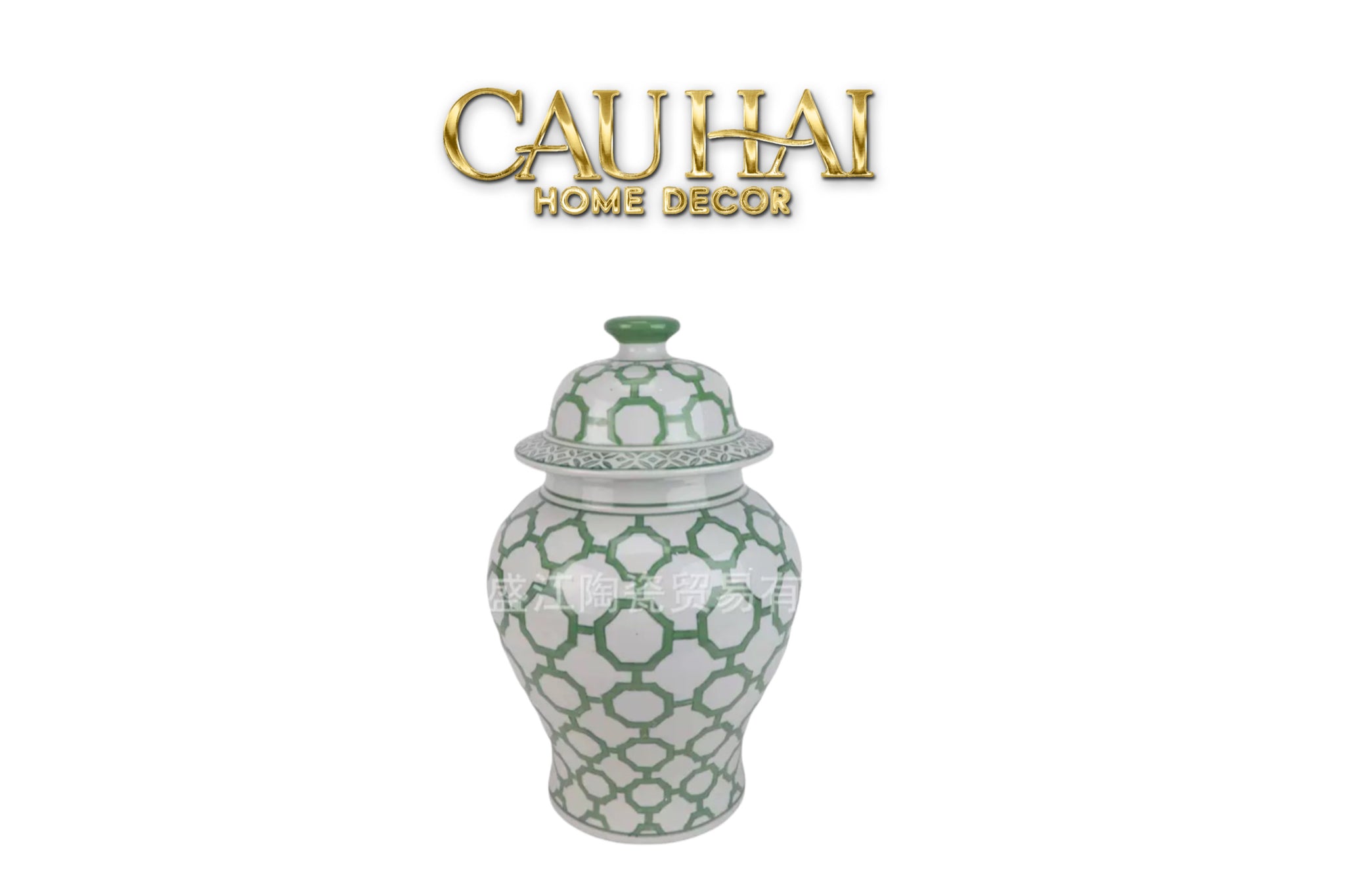 Bình Ginger Jar Indochine – Sage Jade