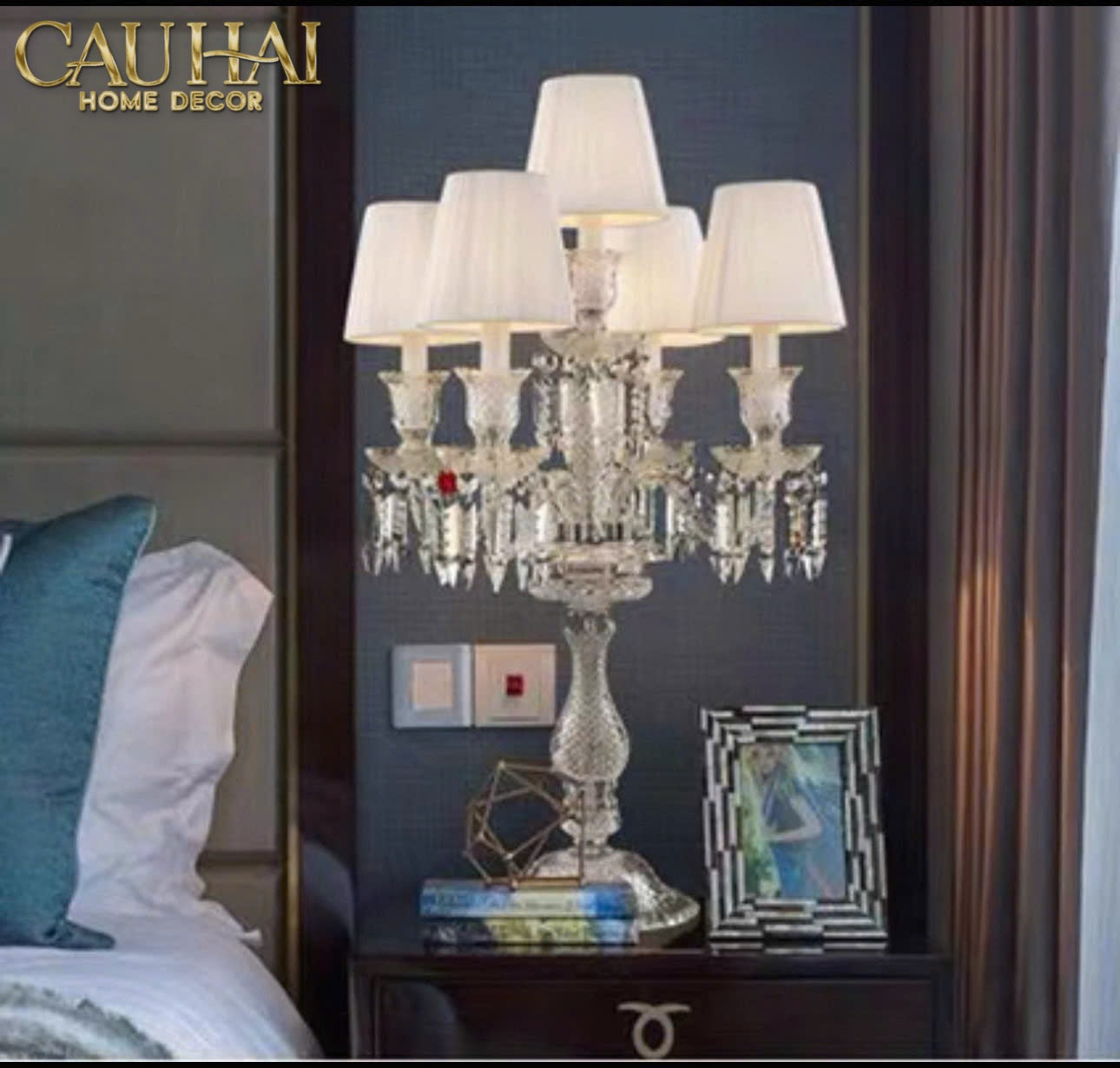 HOME COUTURE - ĐÈN 5 ĐỈNH CANDELABRE COURONNE ZÉNITH EN CRISTAL CLASSIQUE - CẬU HAI HOME DECOR