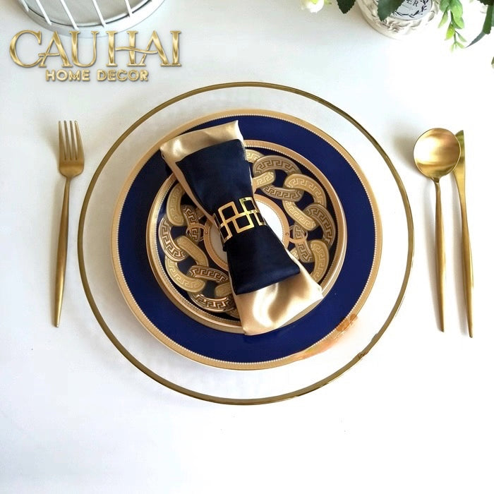 Set 2 Đĩa Dinner Gốm Sứ Medusa Chain Royale Cobalt 27/20
