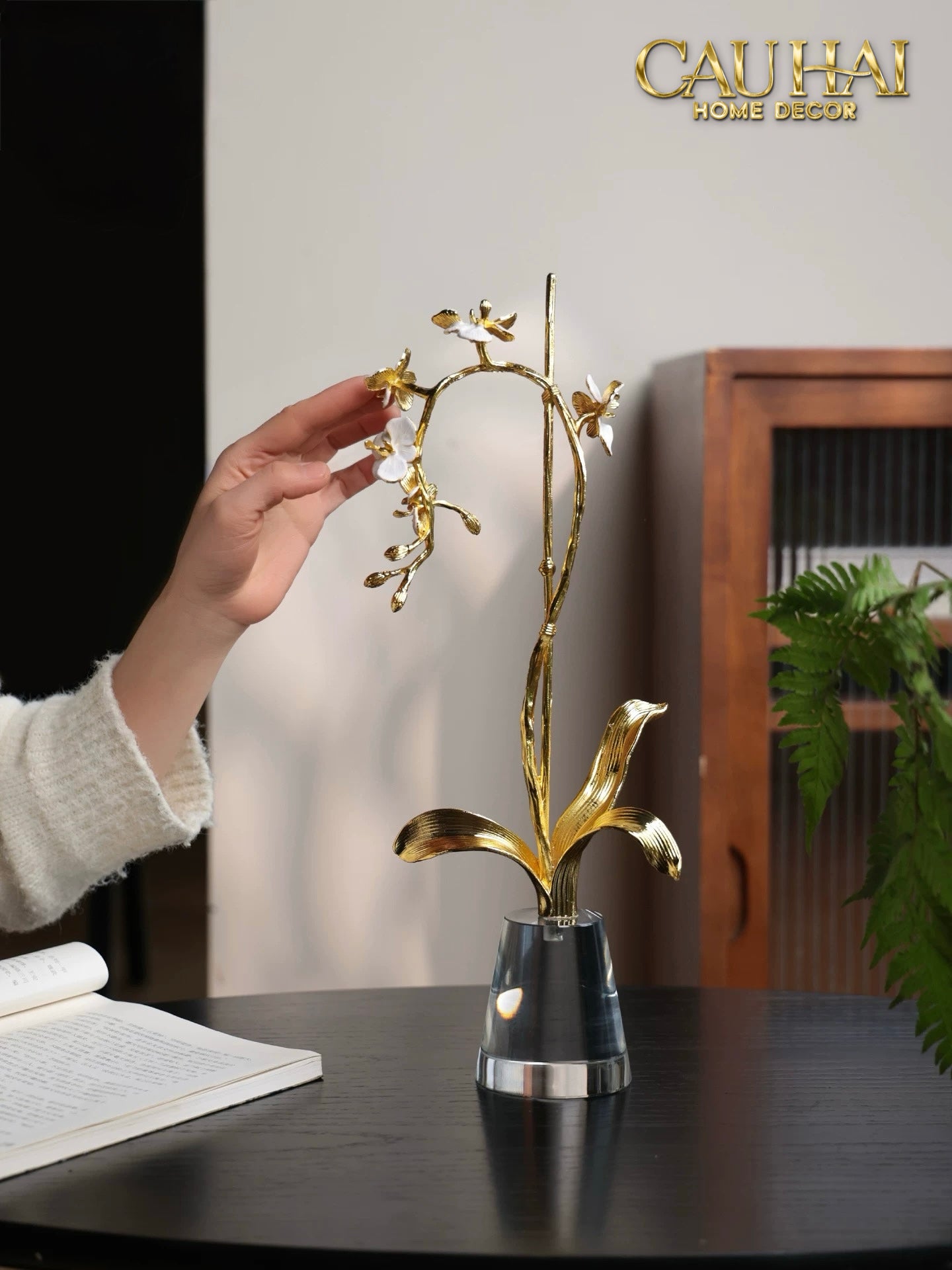 Maison Couture –  Lọ Đựng Cọ Haute Orchid Golden Branches Brush Holder
