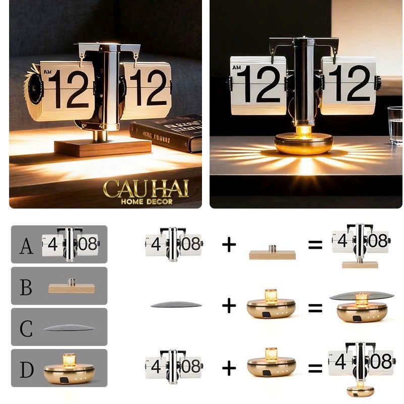 ĐỒNG HỒ LẬT & ĐÈN NGỦ ZÉNITH RETRO CLOCK & LAMP