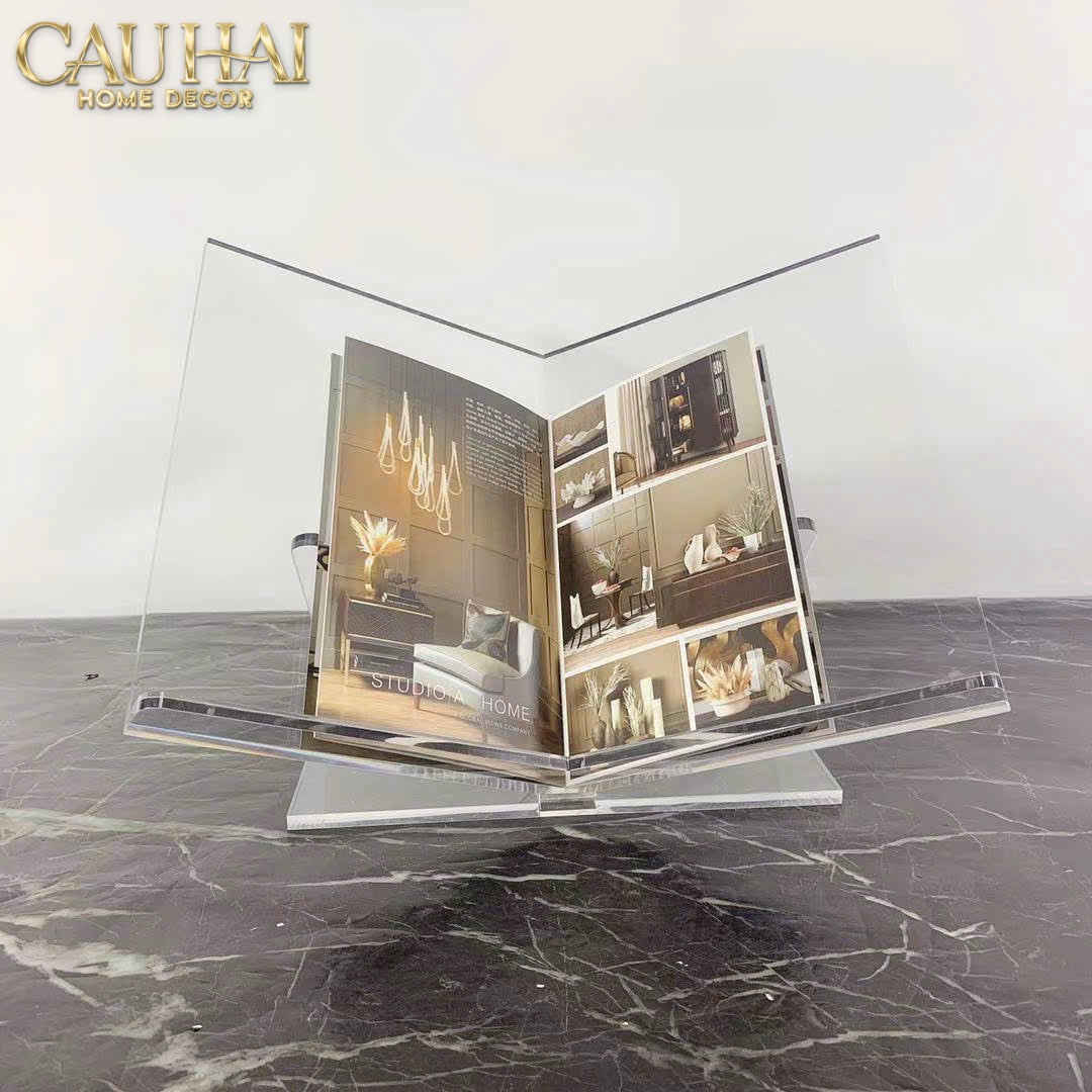 Acrylic Wisdom Minimalism Decorative Book Stand 39x31x19