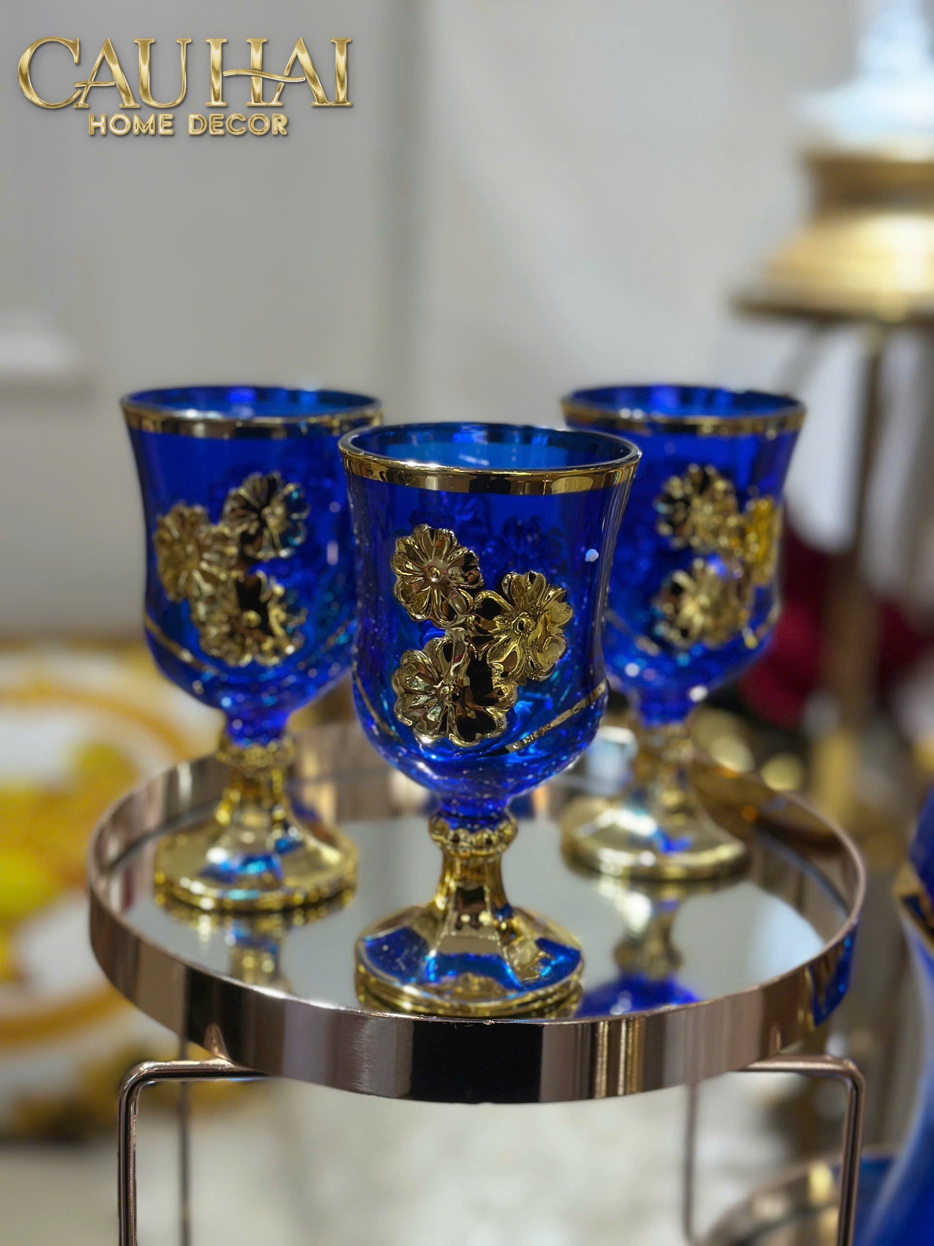 Set Binh Nuoc Thuy Tinh Grand Marquis Bleu Saphir Glass 7pcs