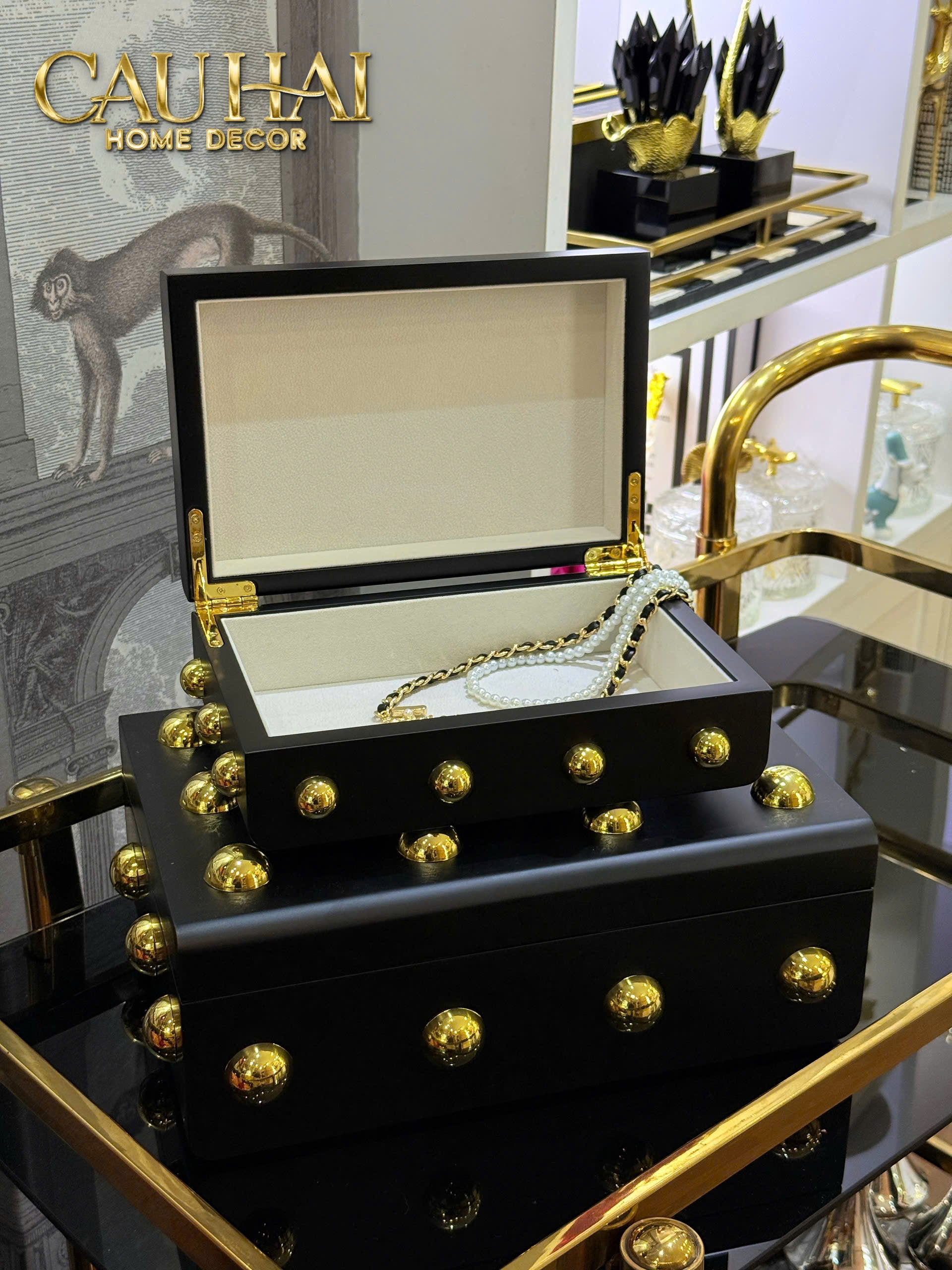 Maison Couture - Set 2 Rương Jewelry Gothic Blackhorn Chest  Fw25