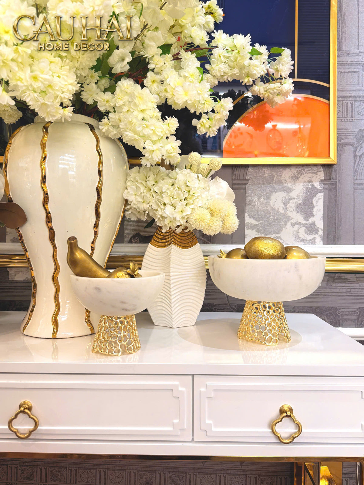 Bình Hoa Golden Bud 17x27-BÌNH HOA-CẬU HAI HOME DECOR