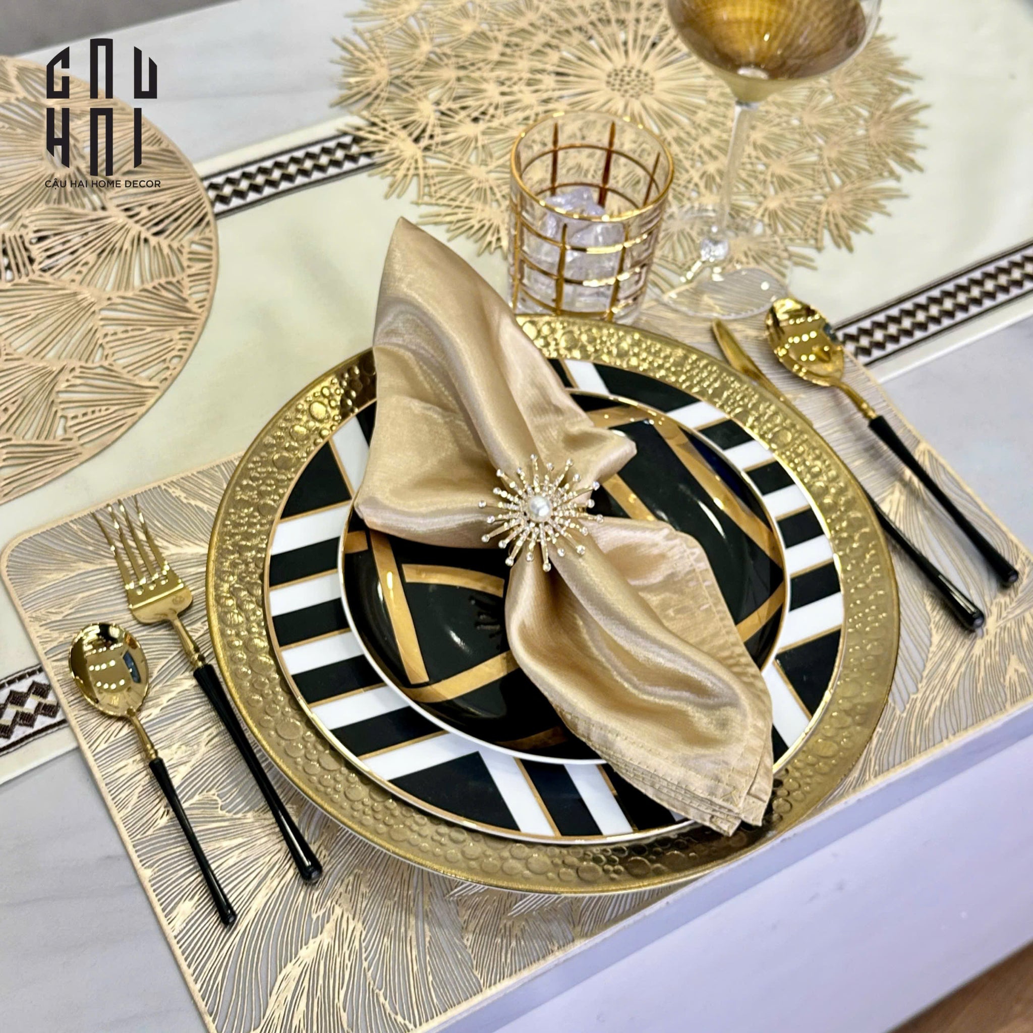 Khăn Ăn - Silk Napkin Golden Maison