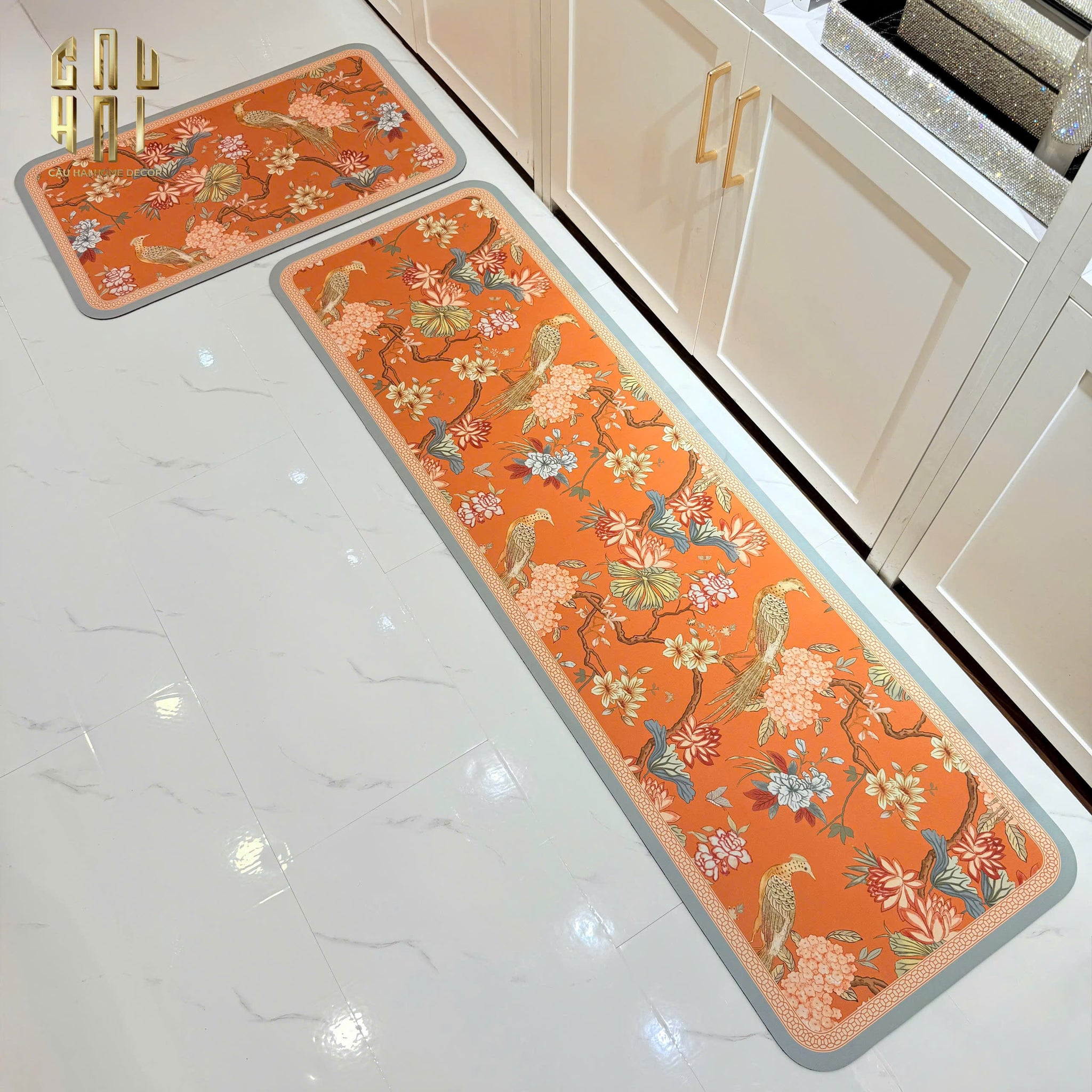 Thảm Bếp Micro-Nappa Gen8 - Bird Of Dynasty - Kích thước Riêng Theo Yêu cầu