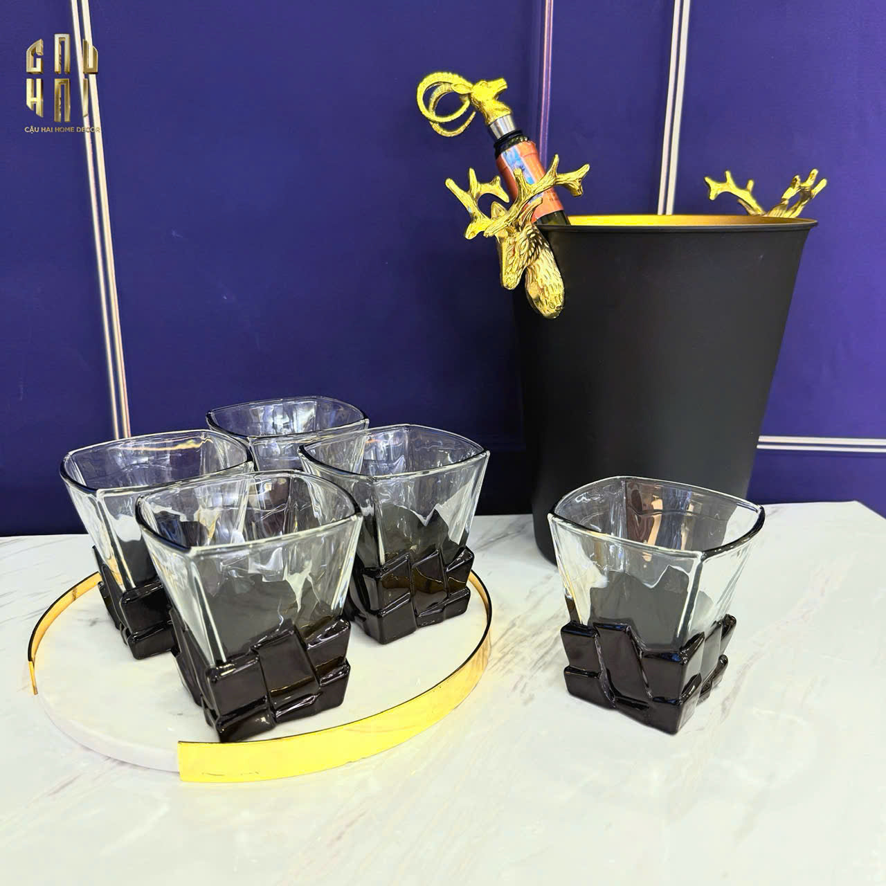 Ly Whiskey Thuỷ Tinh Black Ice Whiskey Glasses