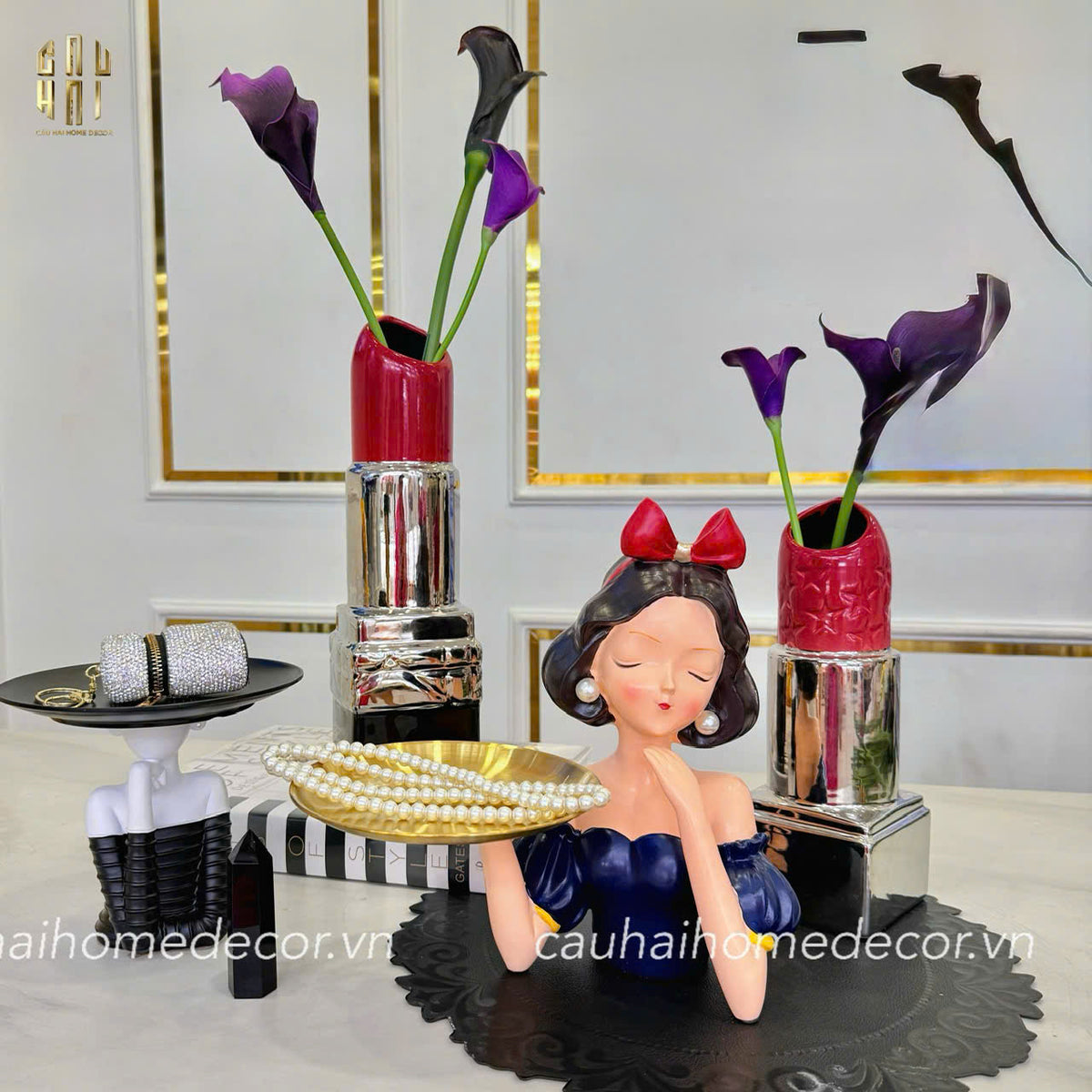 Bình Hoa Gold D.O Rouge Matte S36-BÌNH HOA-CẬU HAI HOME DECOR
