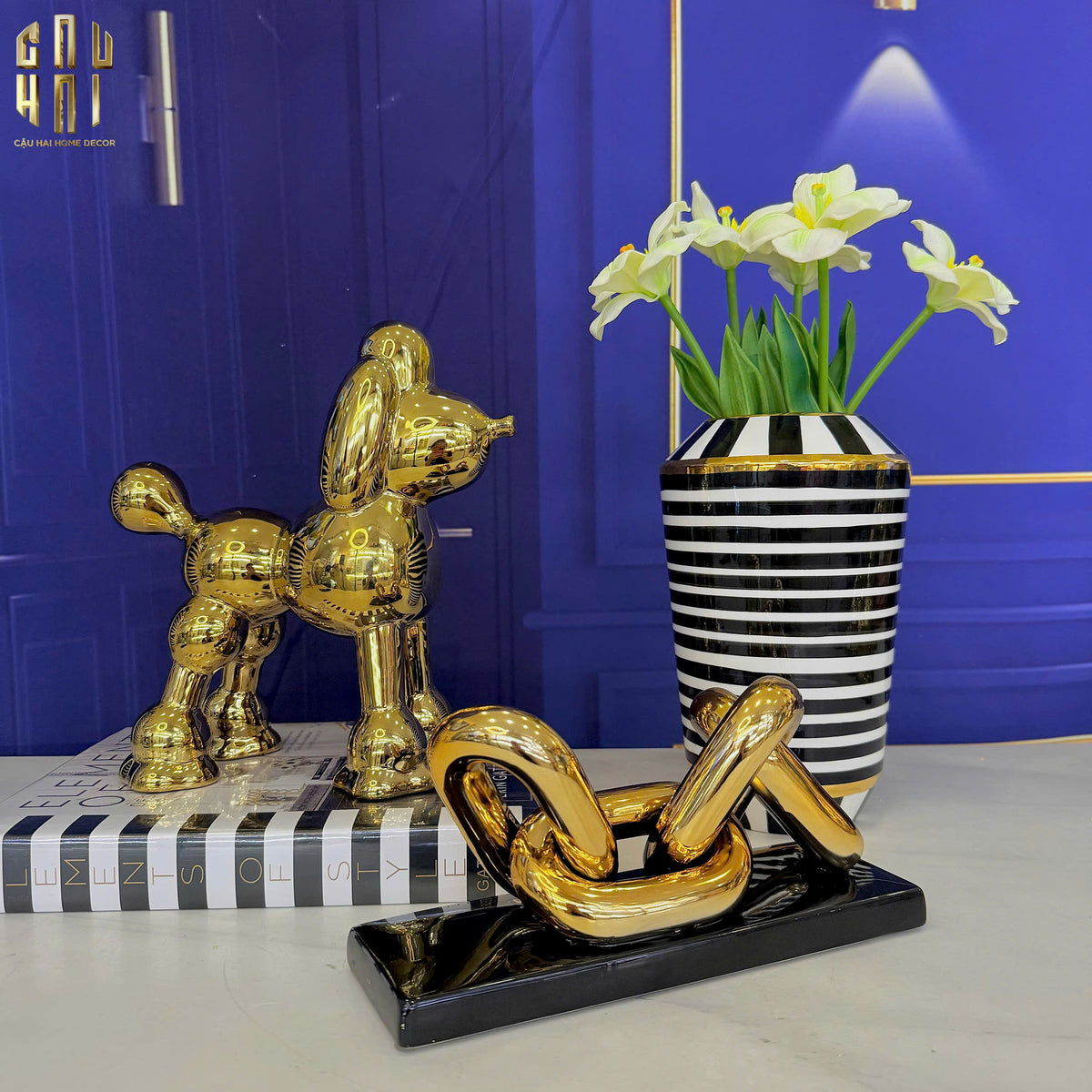 Maison Couture - Tượng Gilded Royal Poodle-TƯỢNG TRANG TRÍ-CẬU HAI HOME DECOR