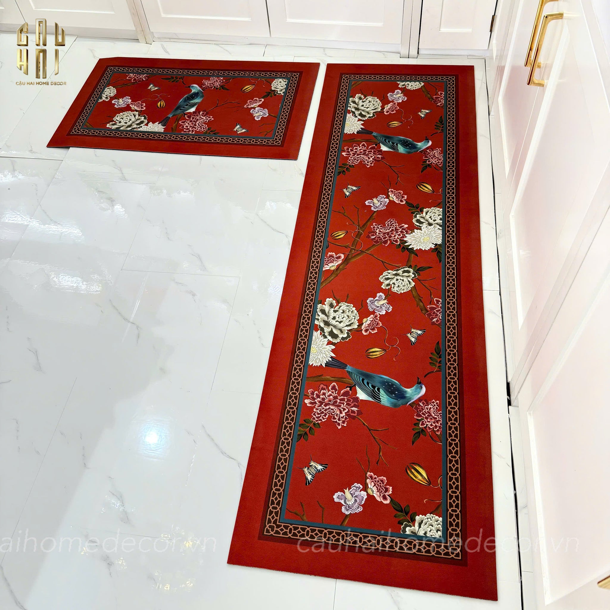 Thảm Bếp Micro-Nappa Gen8 45x150 - Qing Dynasty Crimson Legacy