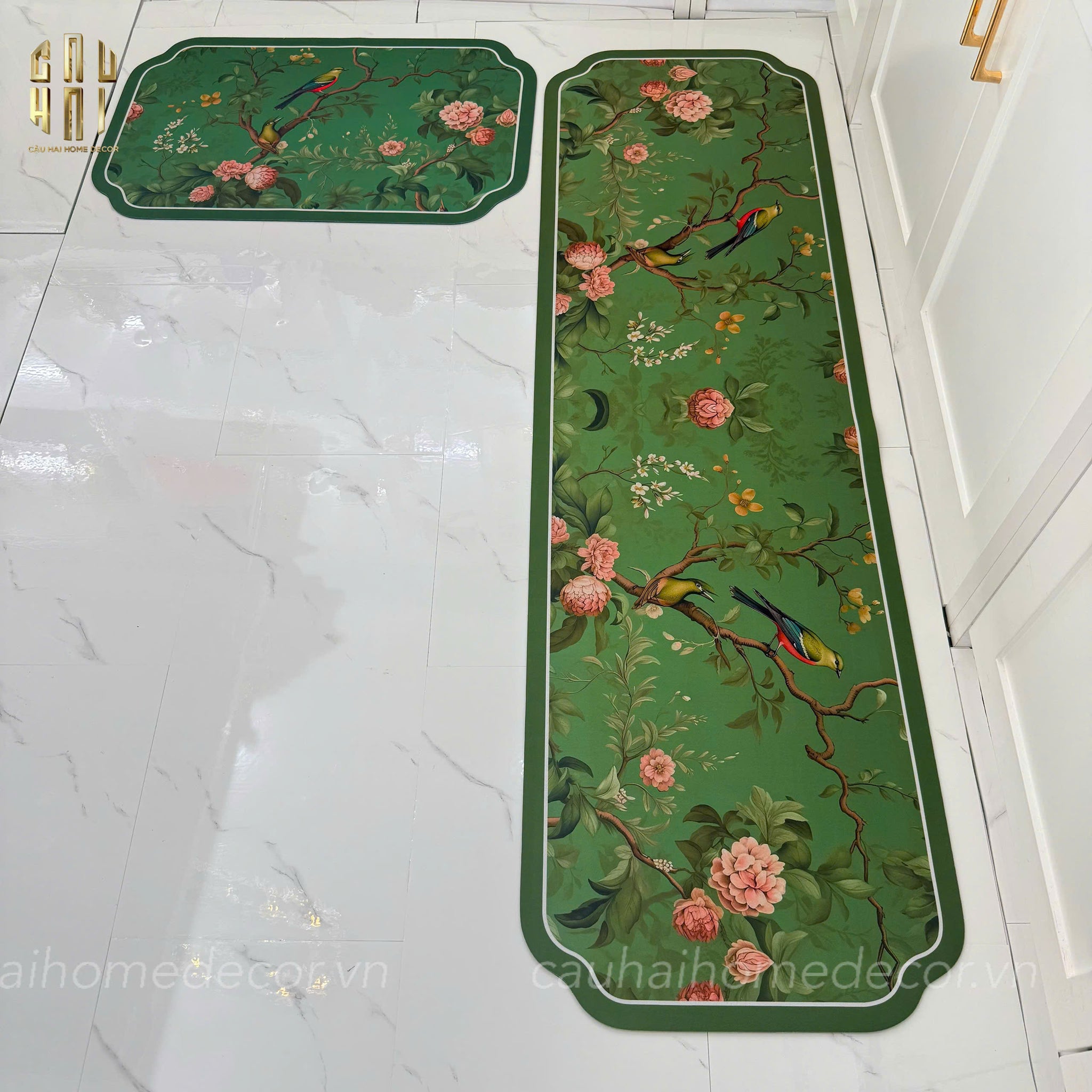Set Thảm Bếp Microfiber 45x75/150 -  Spring Grace