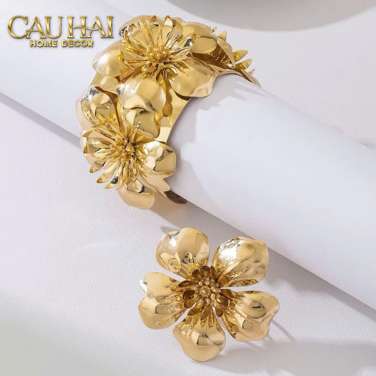 Vòng Khăn Ăn - Napkin Ring Grande Fleur D'Or-VÒNG KHĂN ĂN-CẬU HAI HOME DECOR