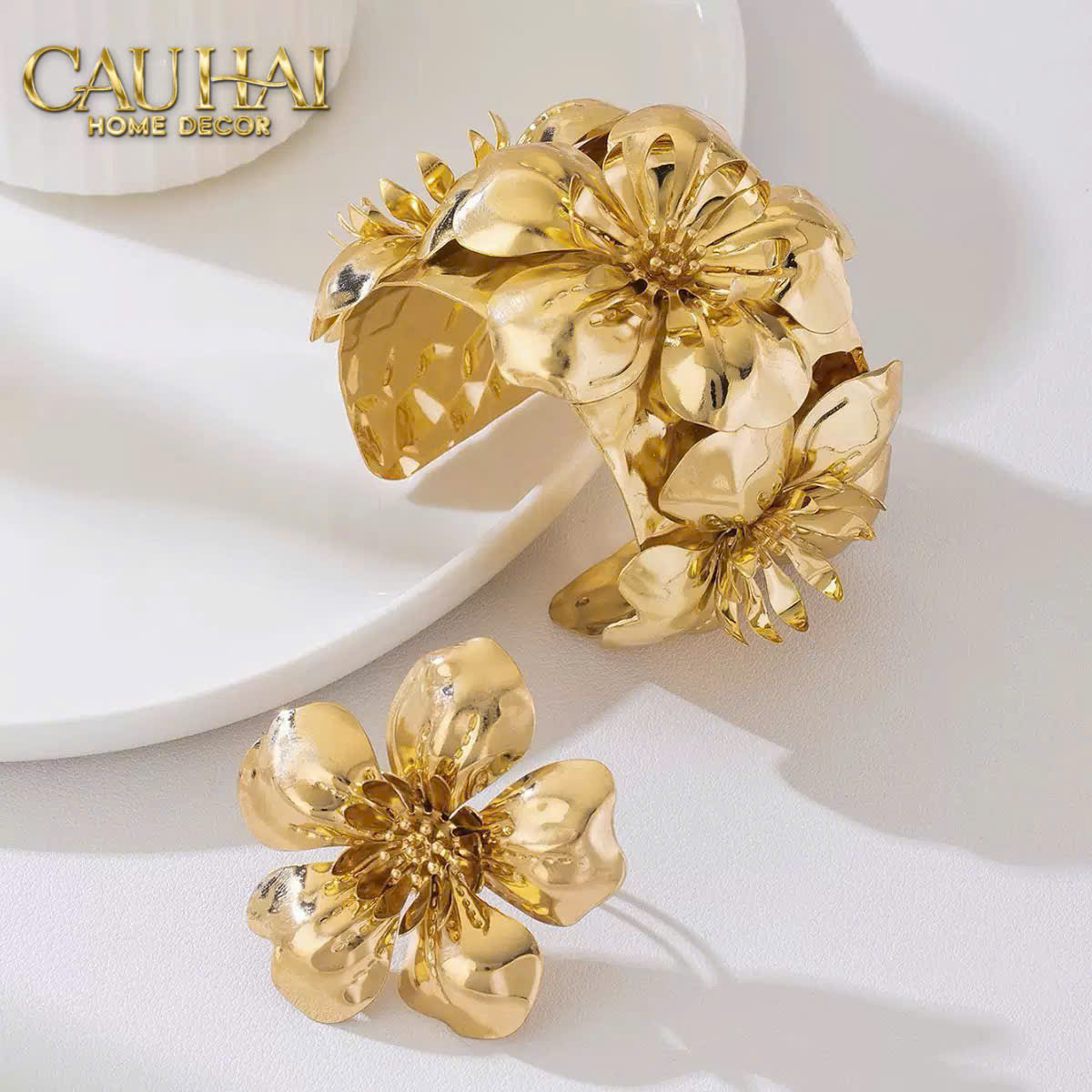 Vòng Khăn Ăn - Napkin Ring Grande Fleur D'Or-VÒNG KHĂN ĂN-CẬU HAI HOME DECOR