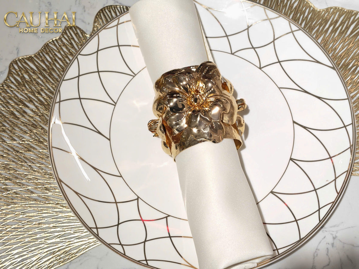 Vòng Khăn Ăn - Napkin Ring Grande Fleur D'Or-VÒNG KHĂN ĂN-CẬU HAI HOME DECOR