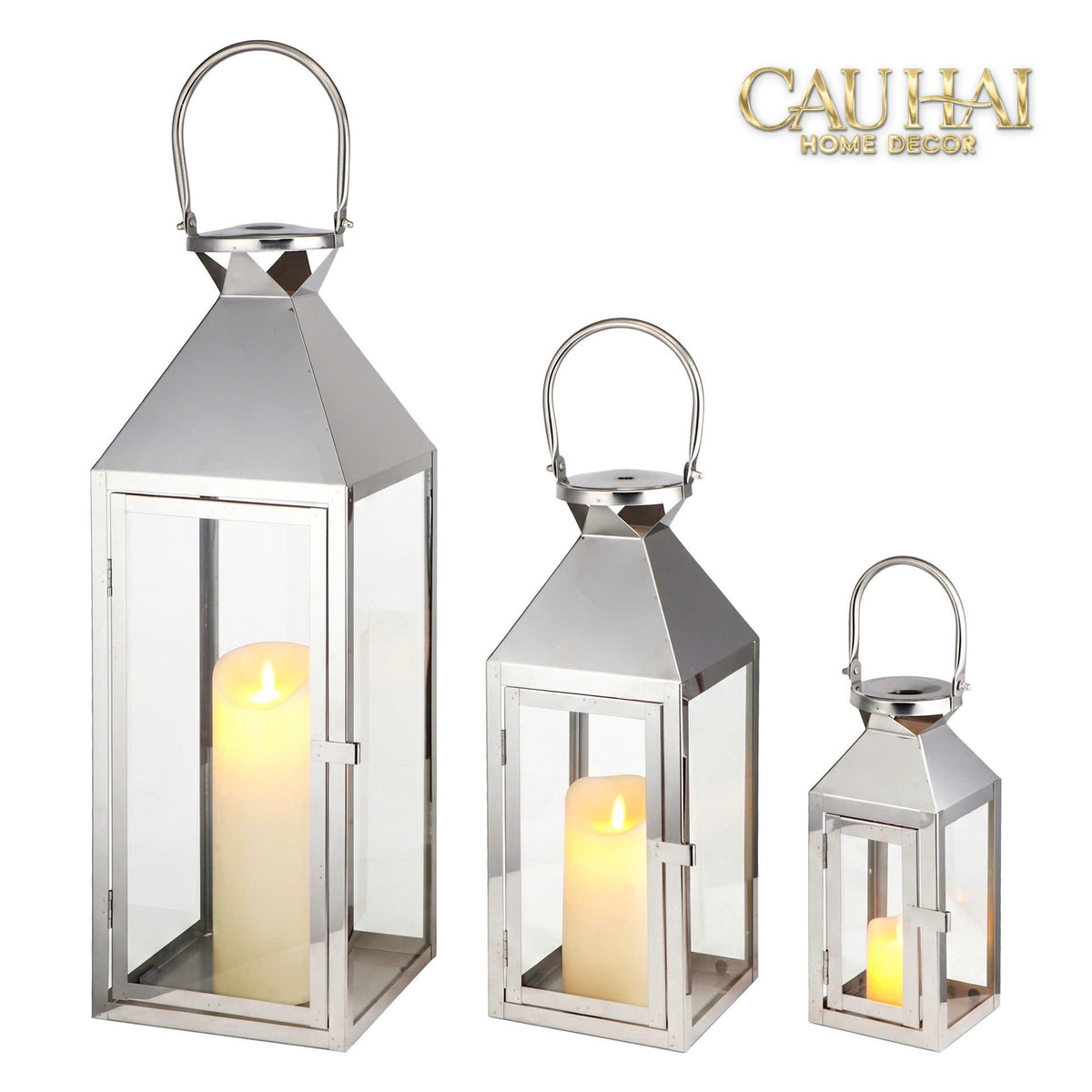 Set 3 Lồng Đèn Metal Lantern Lumière Sterling